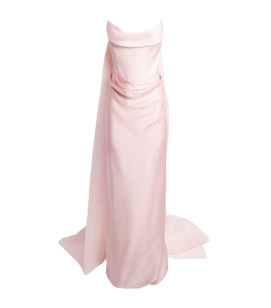 Vivienne Westwood Womens Galaxy Cape Gown Pale Pink Image 1