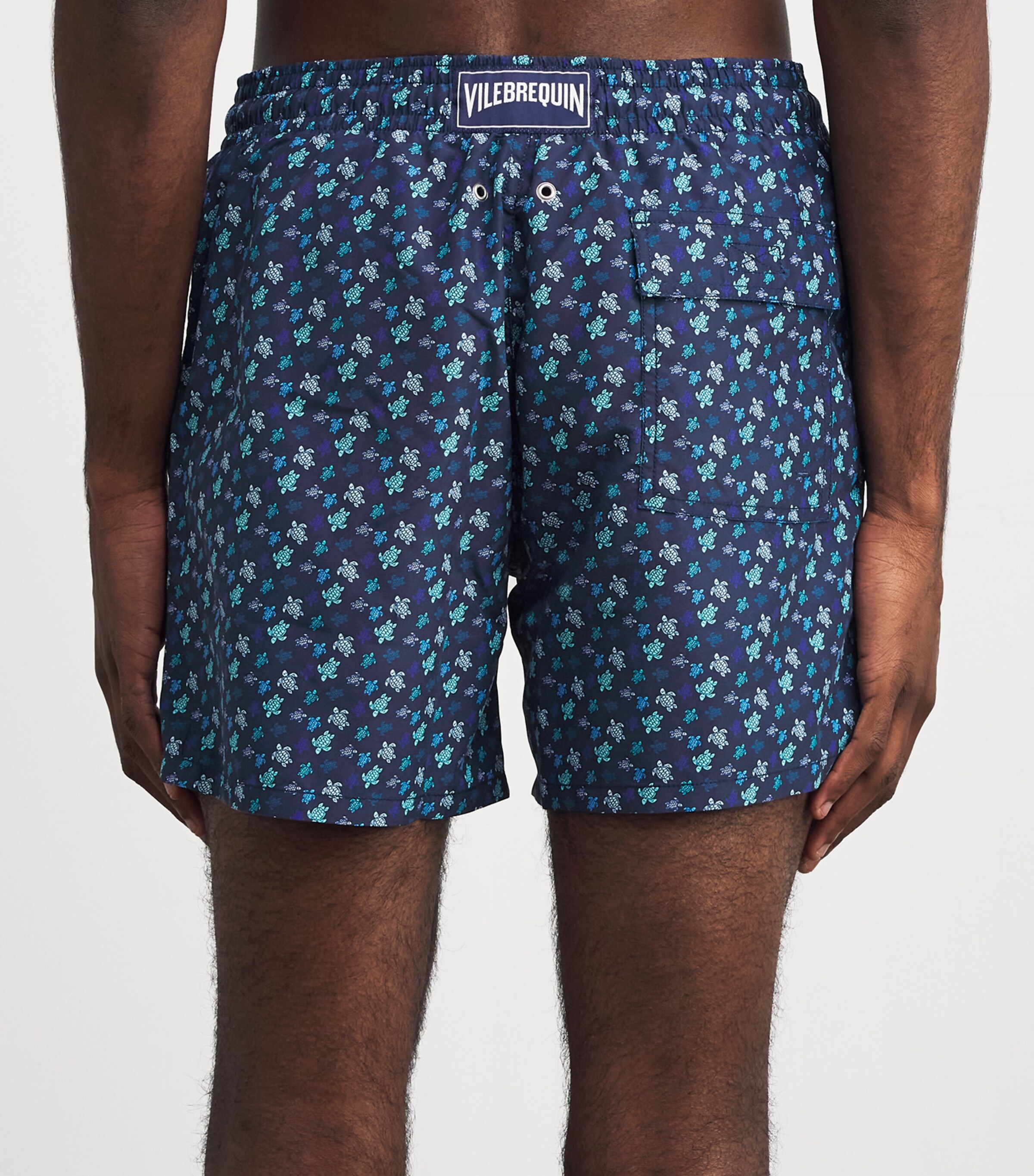 Micro Turtle Print Moorea Swim Shorts 611-PEACOCK Image 3
