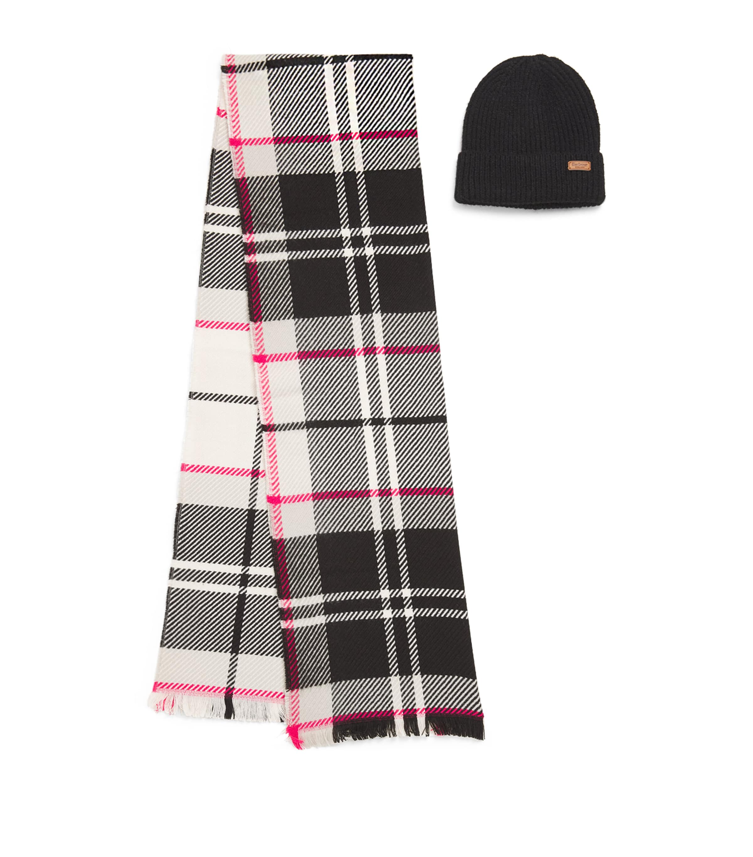 Barbour Pendle Beanie & Blair Scarf Gift Set In Pink