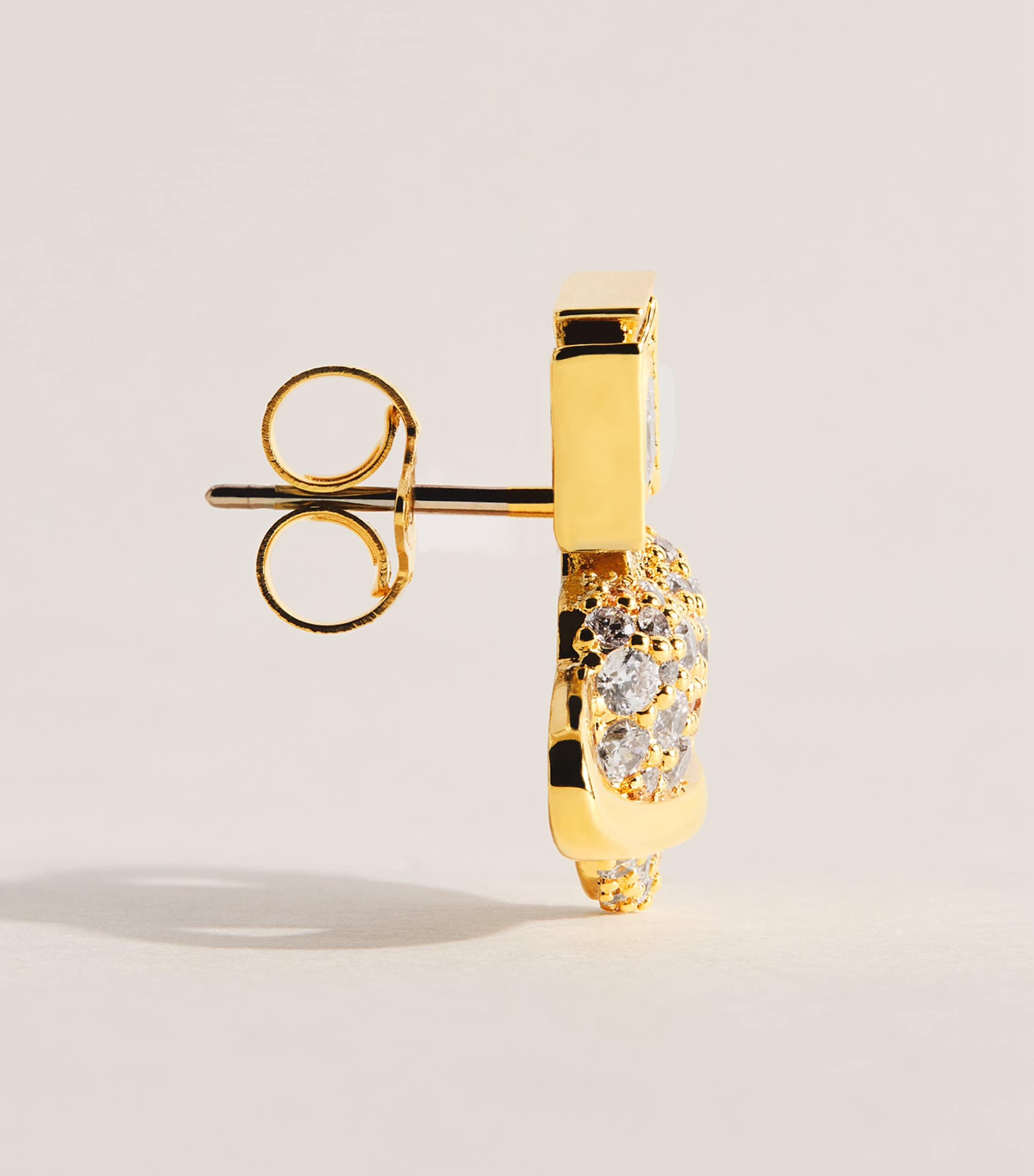 Vivienne Westwood Embellished Agnatha Earrings Gold / White Cz Image 3