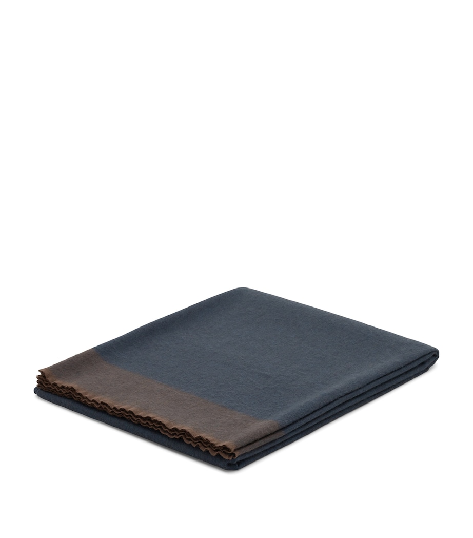 Cashmere Arran Border Throw (150cm x 200cm) SLATE MINK Image 2