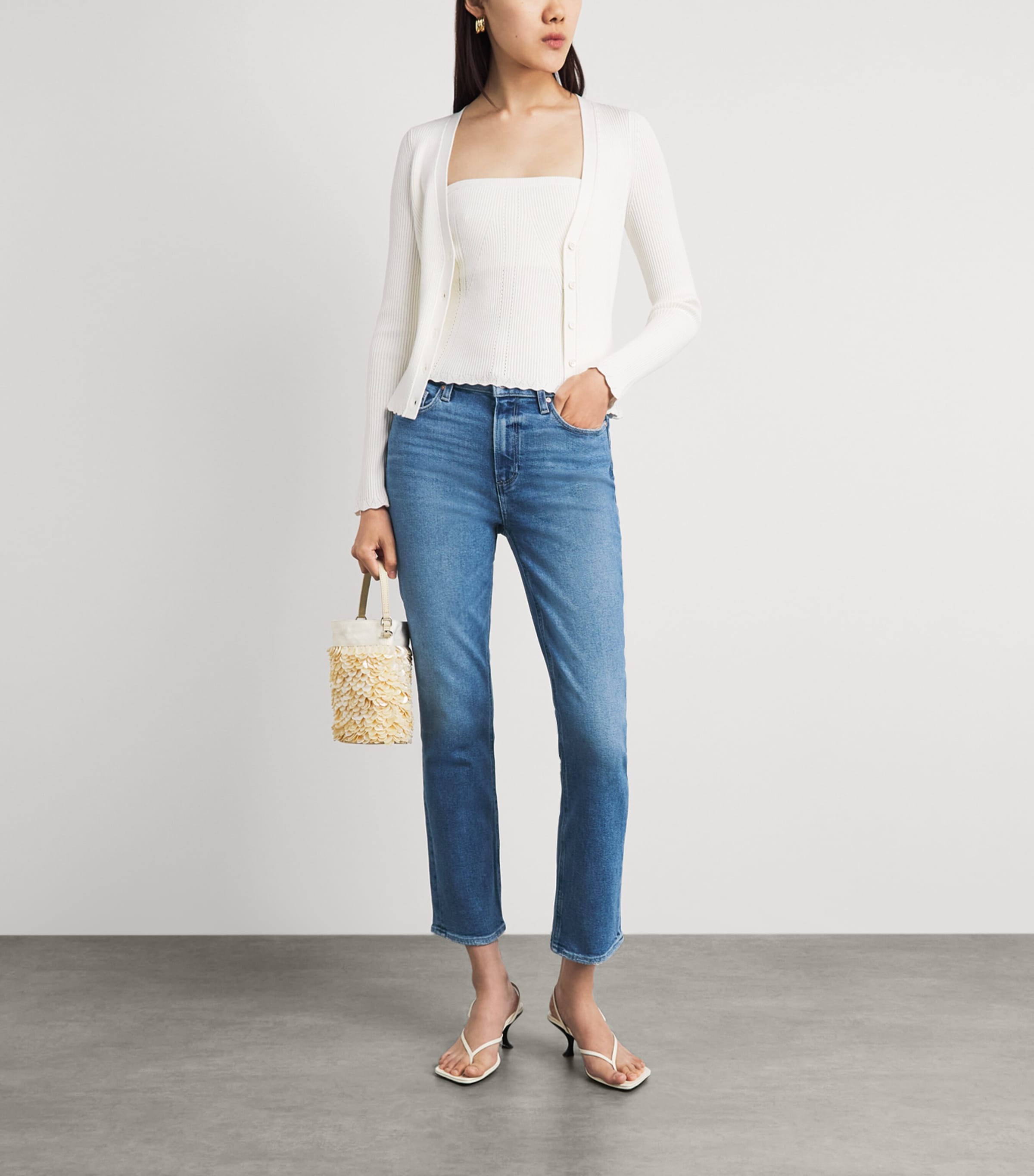 PAIGE Womens Stretch-Denim Cindy Straight Jeans Buckingham Image 2