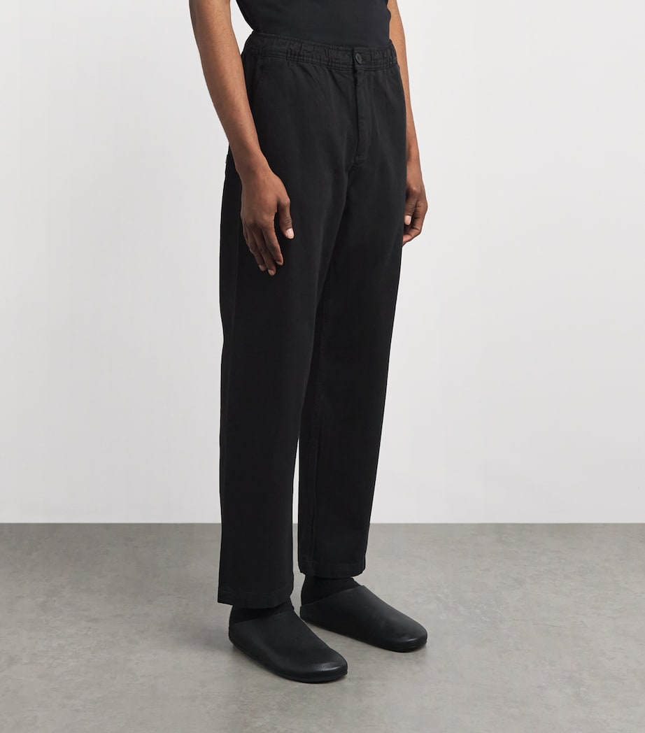 Wax London Mens Organic Cotton Wide-Leg Trousers Black Image 4