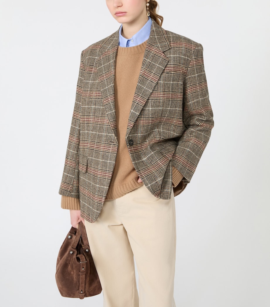 Weekend Max Mara Womens Virgin Wool-Blend Blazer Camel Image 5