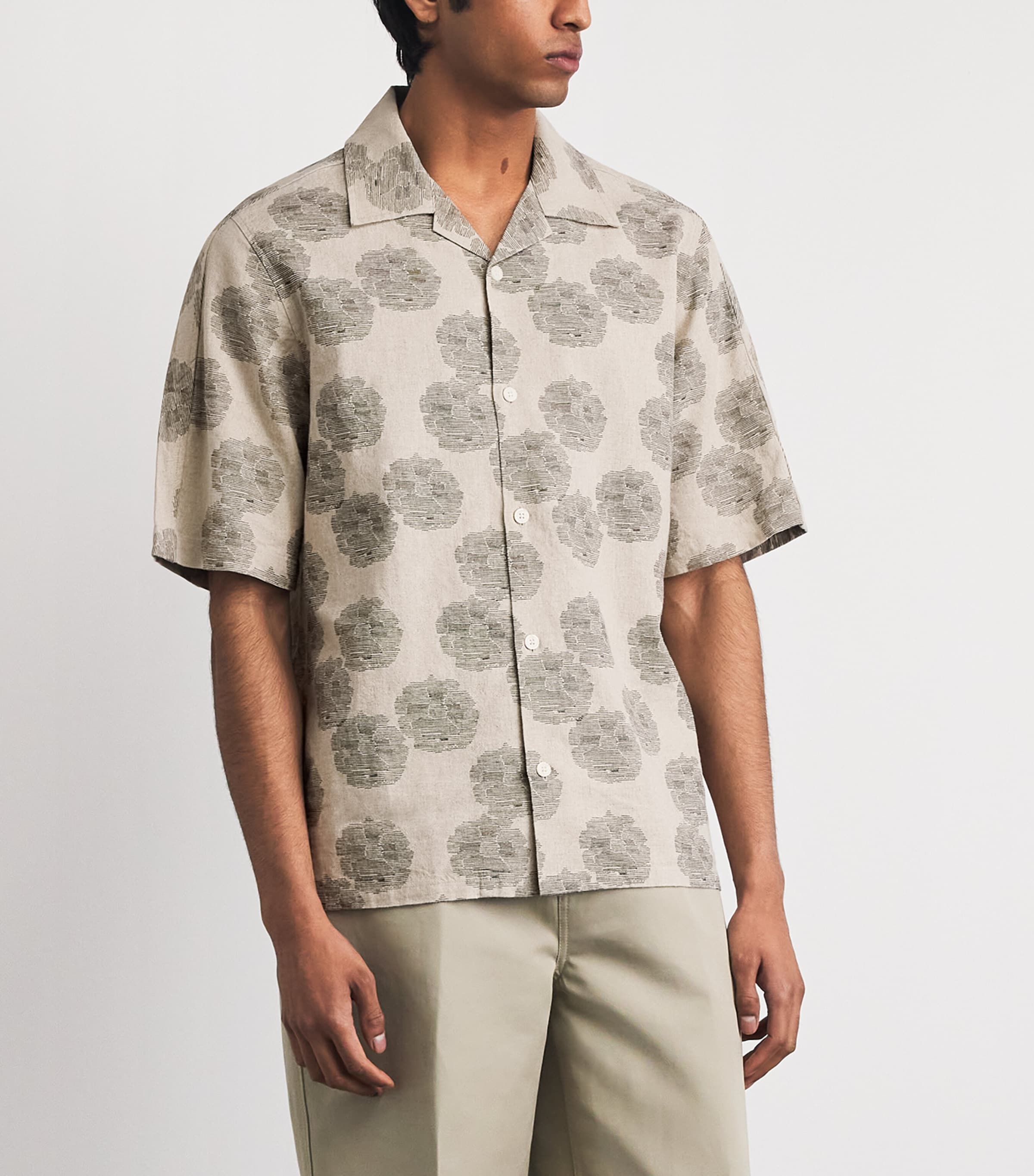 NN07 Mens Linen-Organic Cotton Ole Shirt Oatmeal Image 4