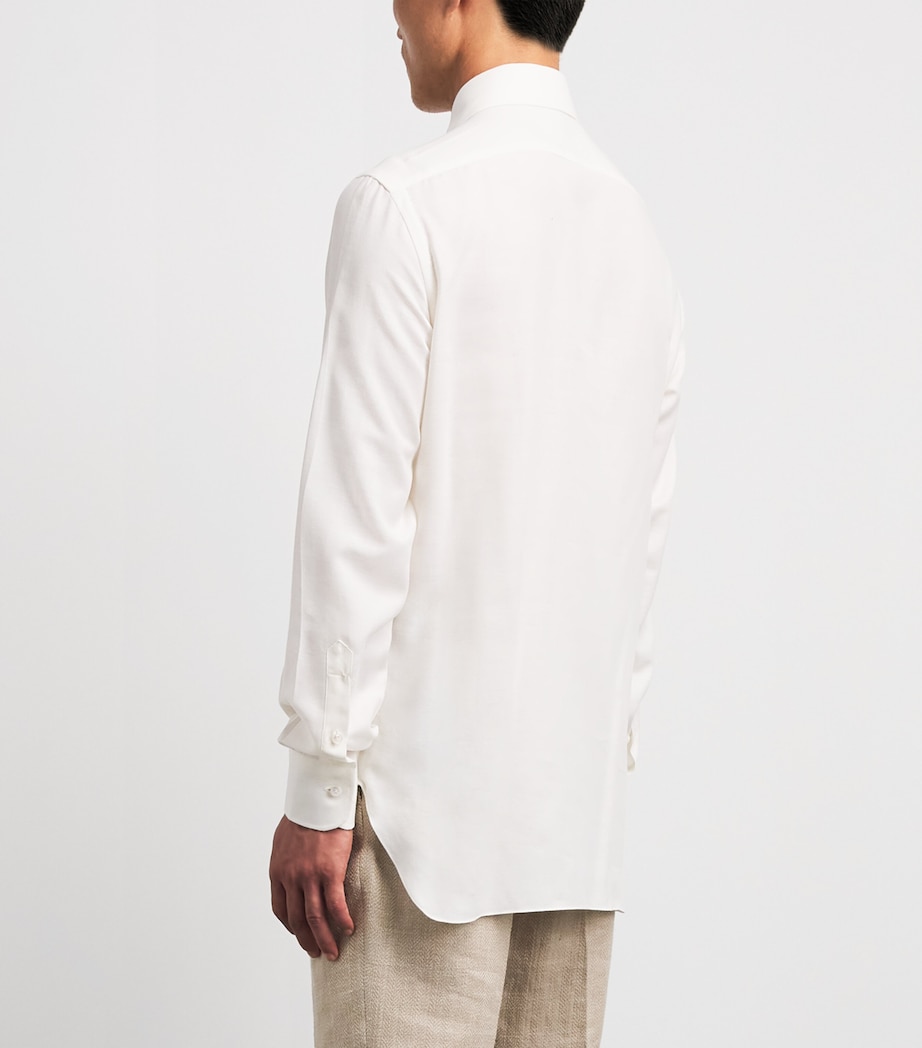 Barba Napoli Mens Cotton-Cashmere Shirt White Image 5