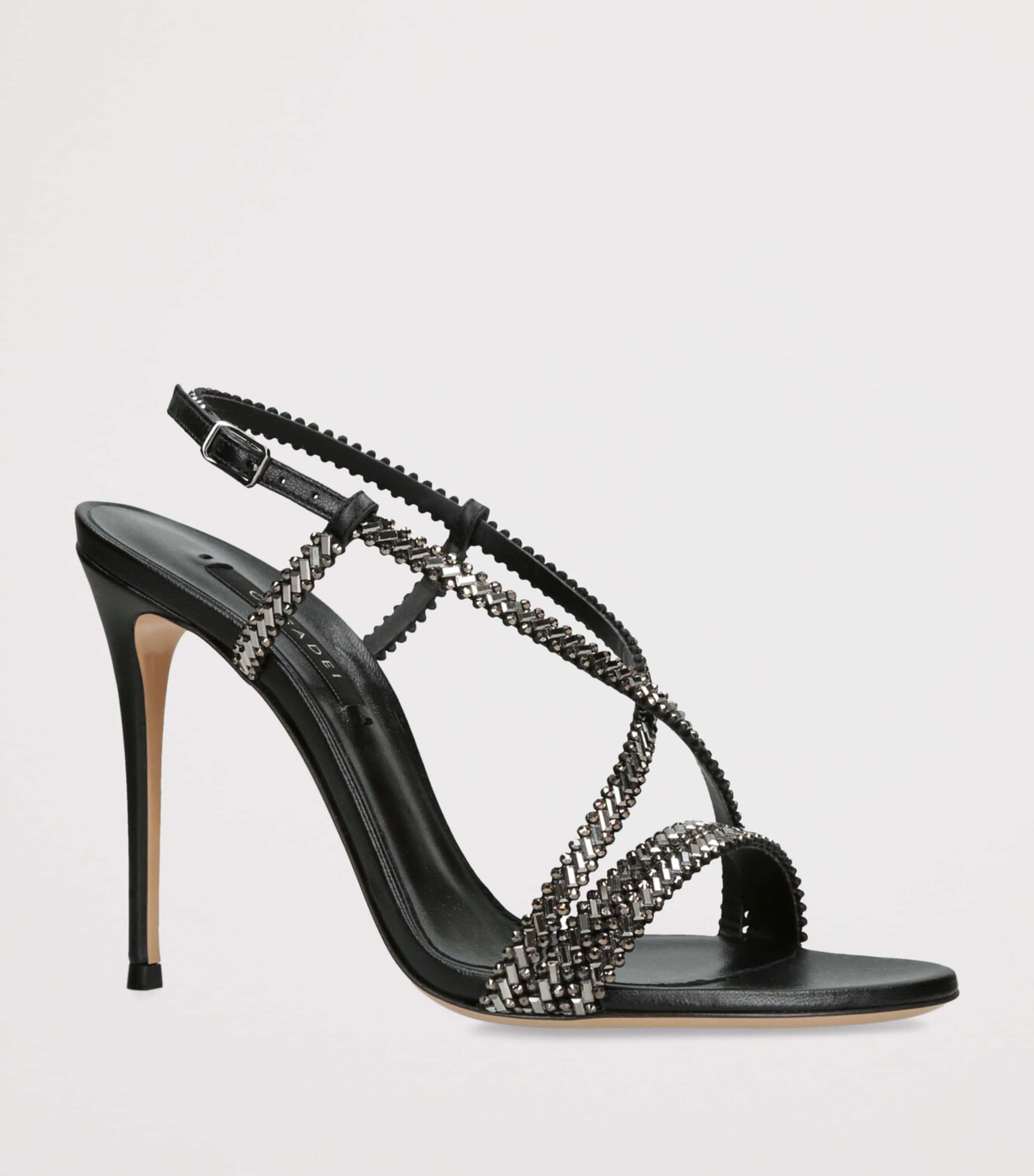Casadei Leather Julia Josephine Heeled Sandals 110 Black Image 3