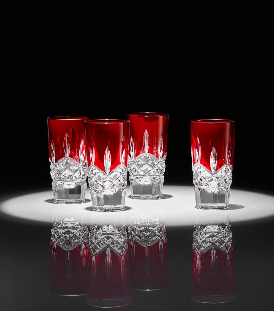 Set of 4 Crystal Lismore Shot Glasses (55ml) RED Image 2