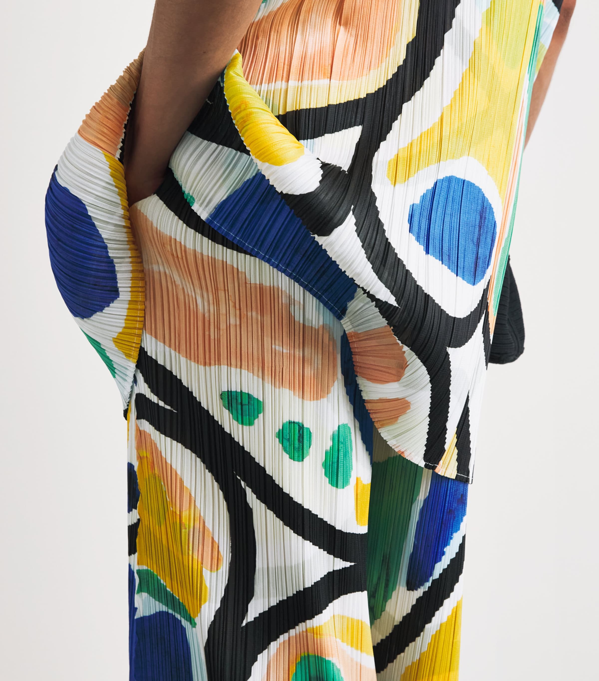 Pleats Please Issey Miyake Multi Printed Roll Wide Trousers | Harrods UK