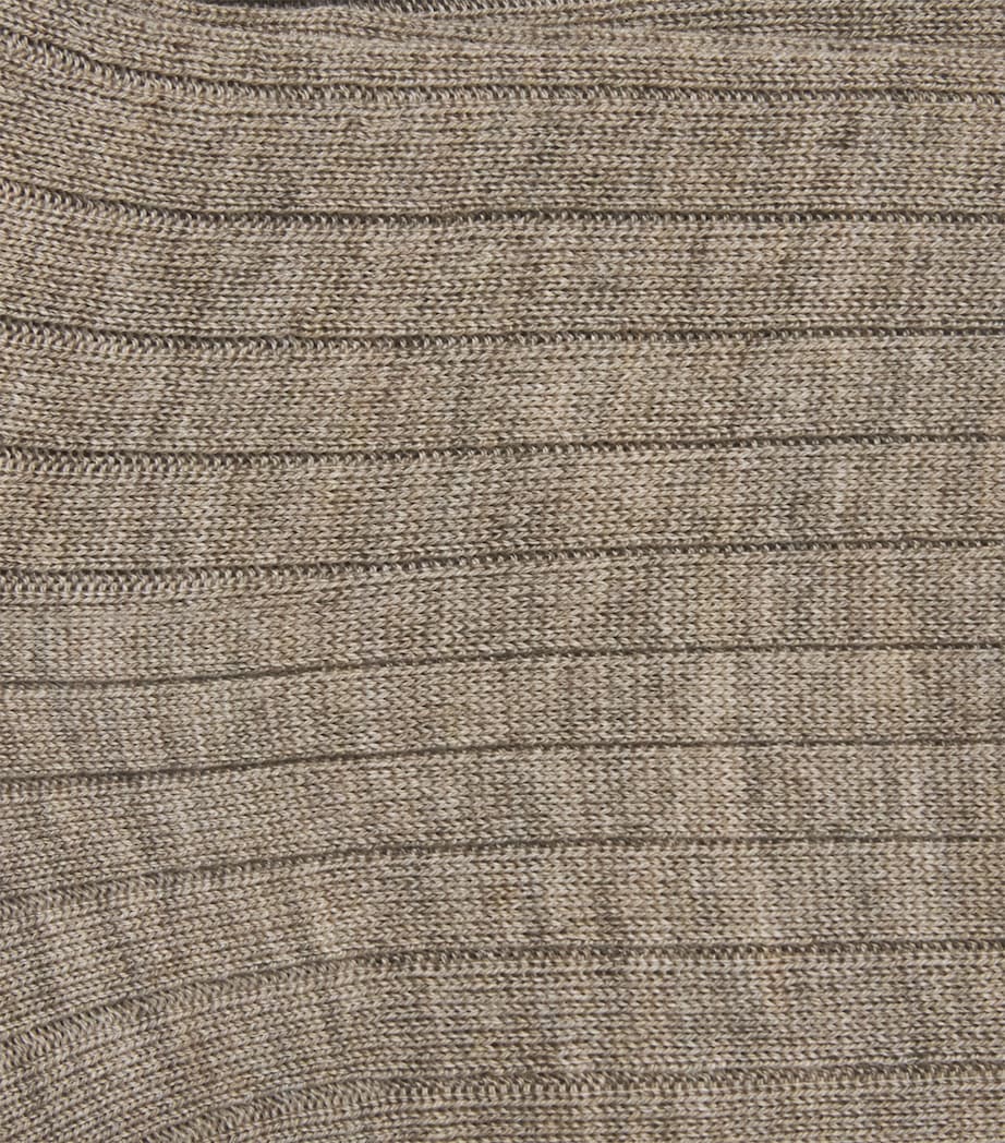 Falke Mens Cashmere-Blend No.2 Socks Pebble Mel Image 2