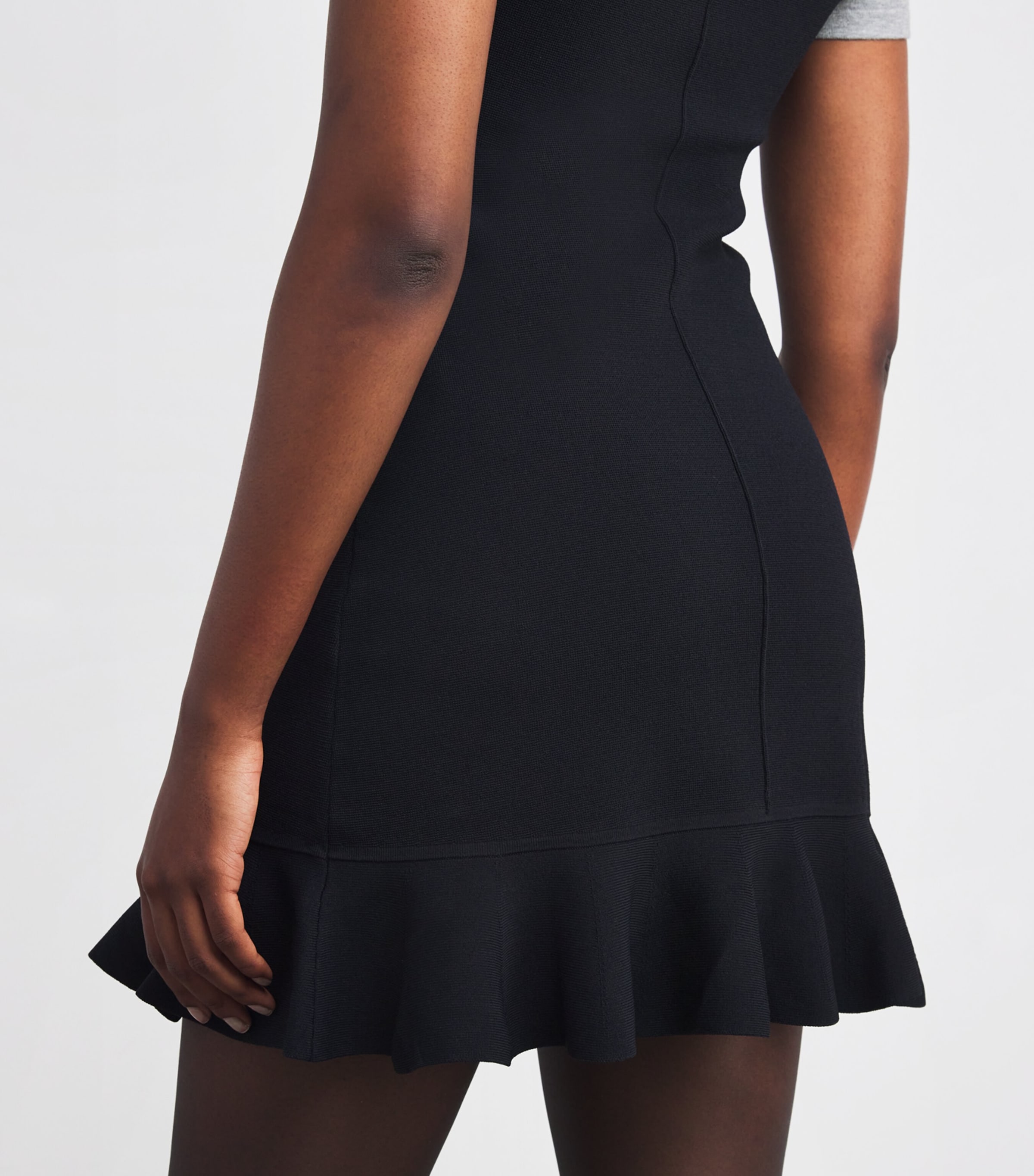 Knit Contrast-Sleeve Mini Dress NAVY BLUE Image 6