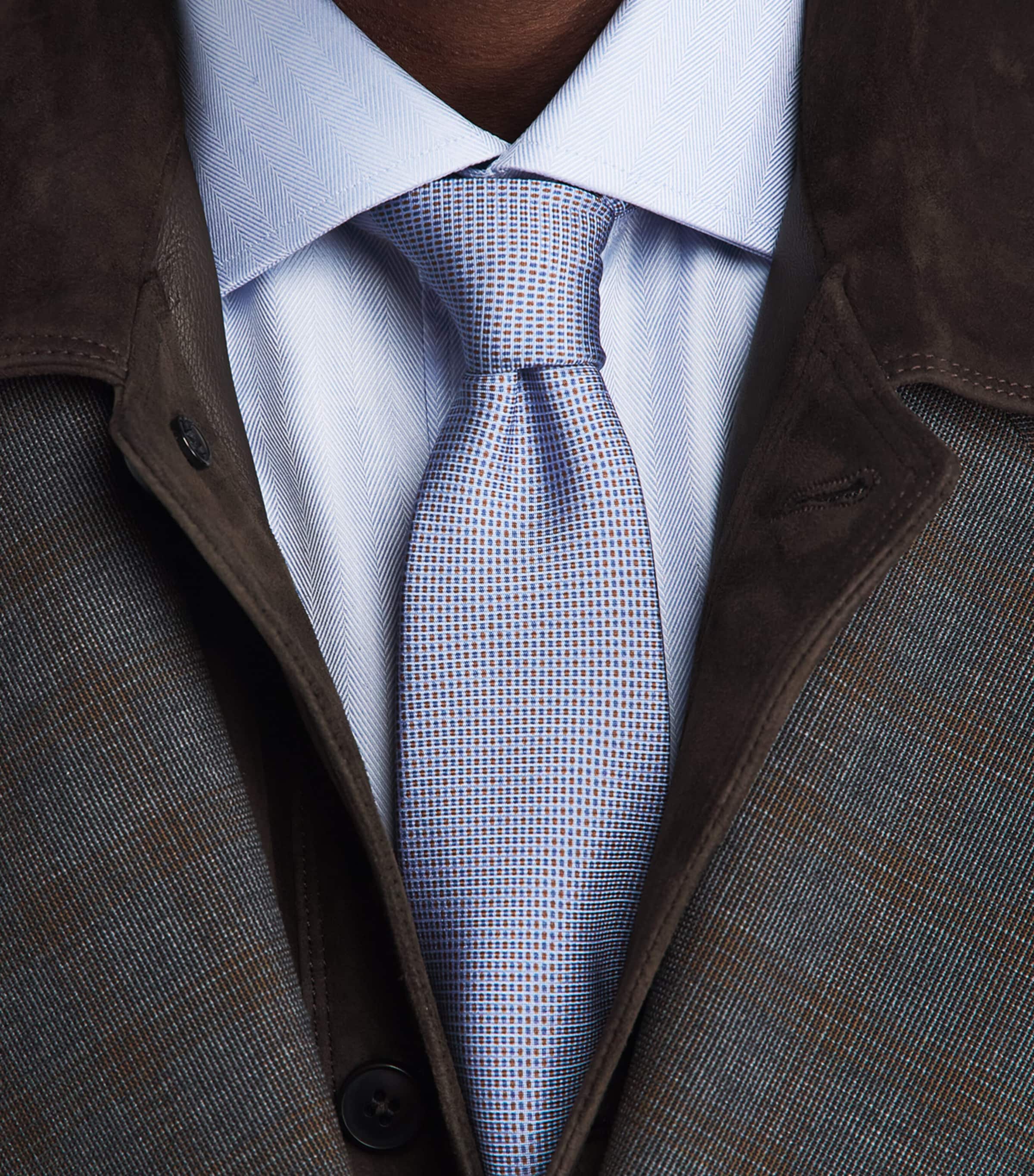 Corneliani Silk Patterned Tie Navy Blue Image 2