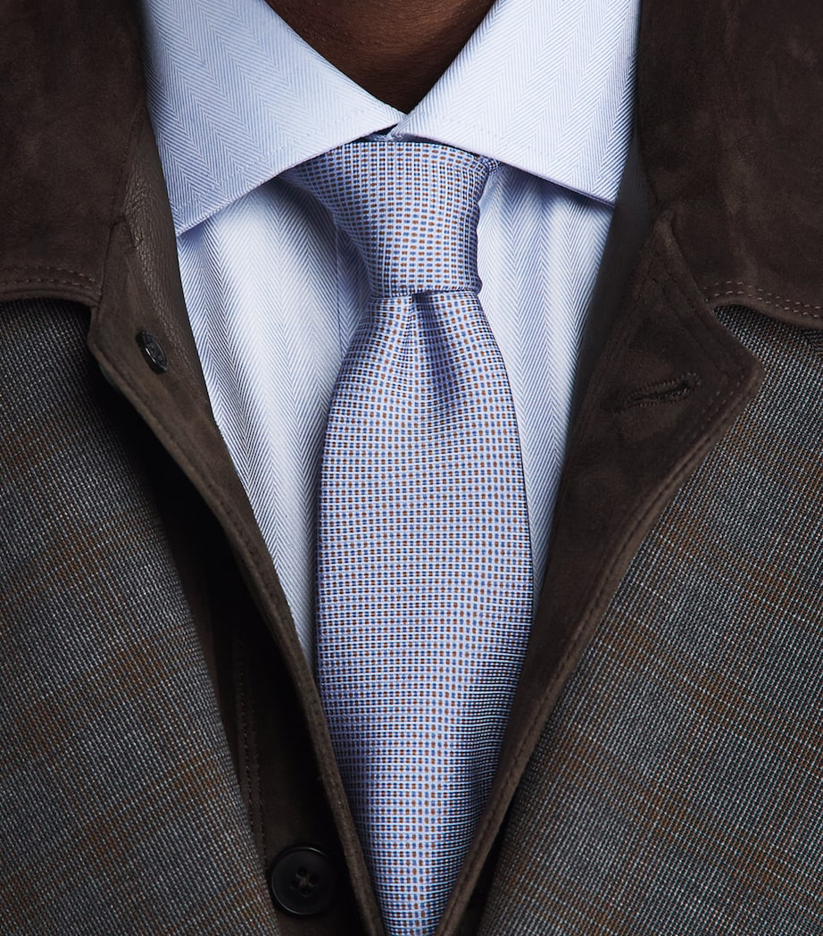 Corneliani Silk Patterned Tie Navy Blue Image 2
