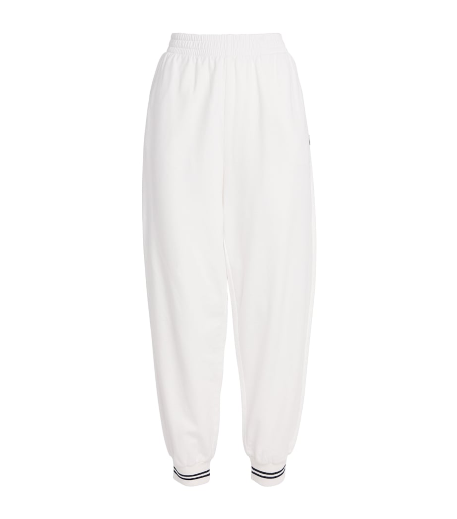 Stretch-Cotton Tennis Sweatpants WHITE Image 1