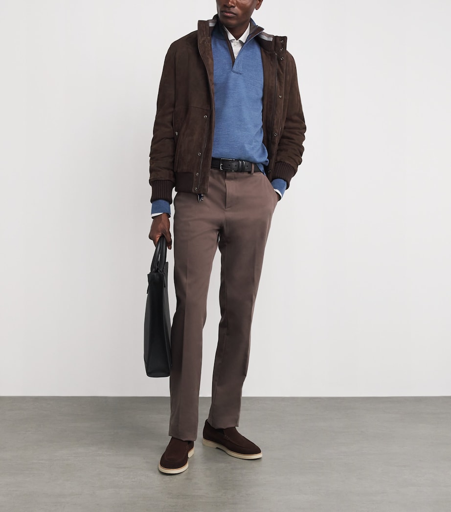 Virgin Wool Quarter-Zip Sweater 635CADET BLUE Image 2