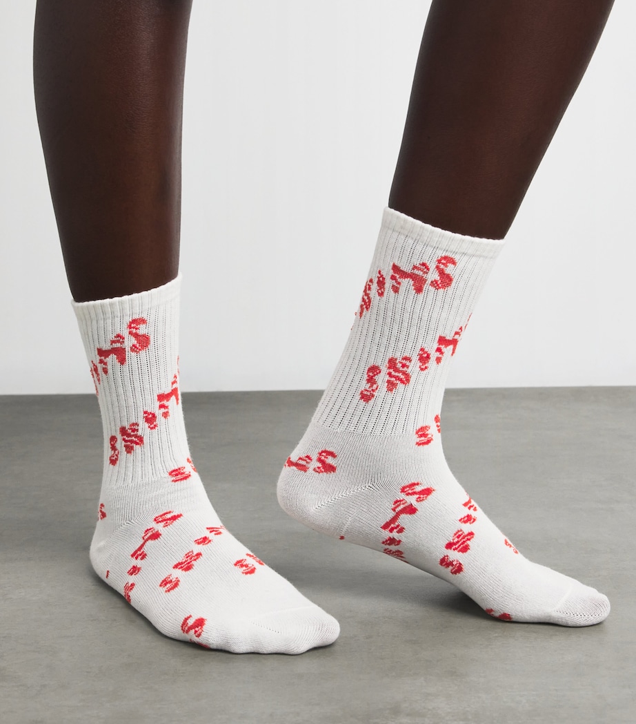 Cotton-Blend Crew Socks Set (Pack of 3) MARBLE CANDY MULTI Image 2