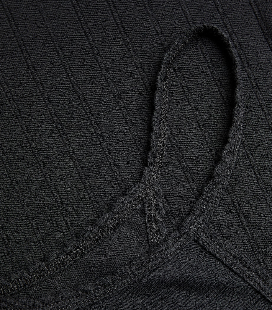 Classic Pointelle Tank Top BLACK Image 5