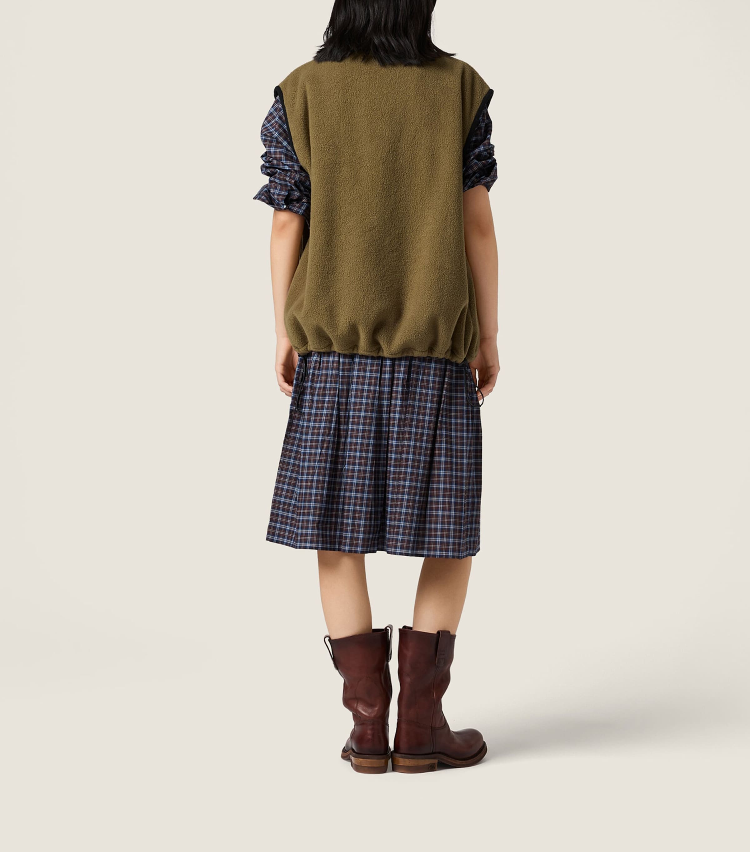Miu Miu Womens Fleece Jersey Gilet Green Image 3