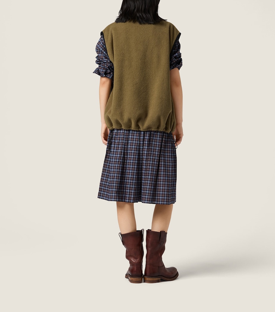 Miu Miu Womens Fleece Jersey Gilet Green Image 3