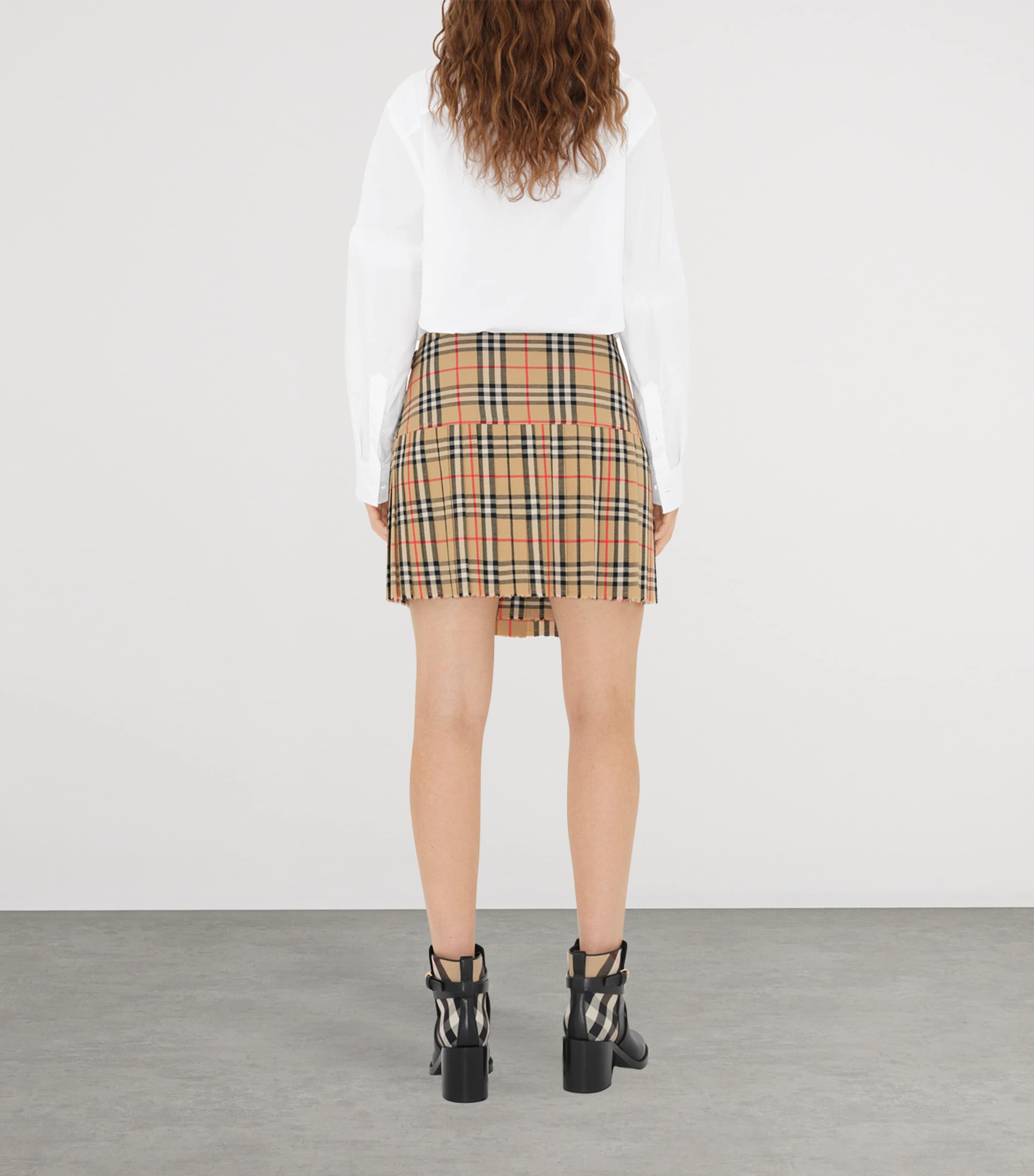 Burberry Wool Check Pleated Mini Kilt | Harrods US
