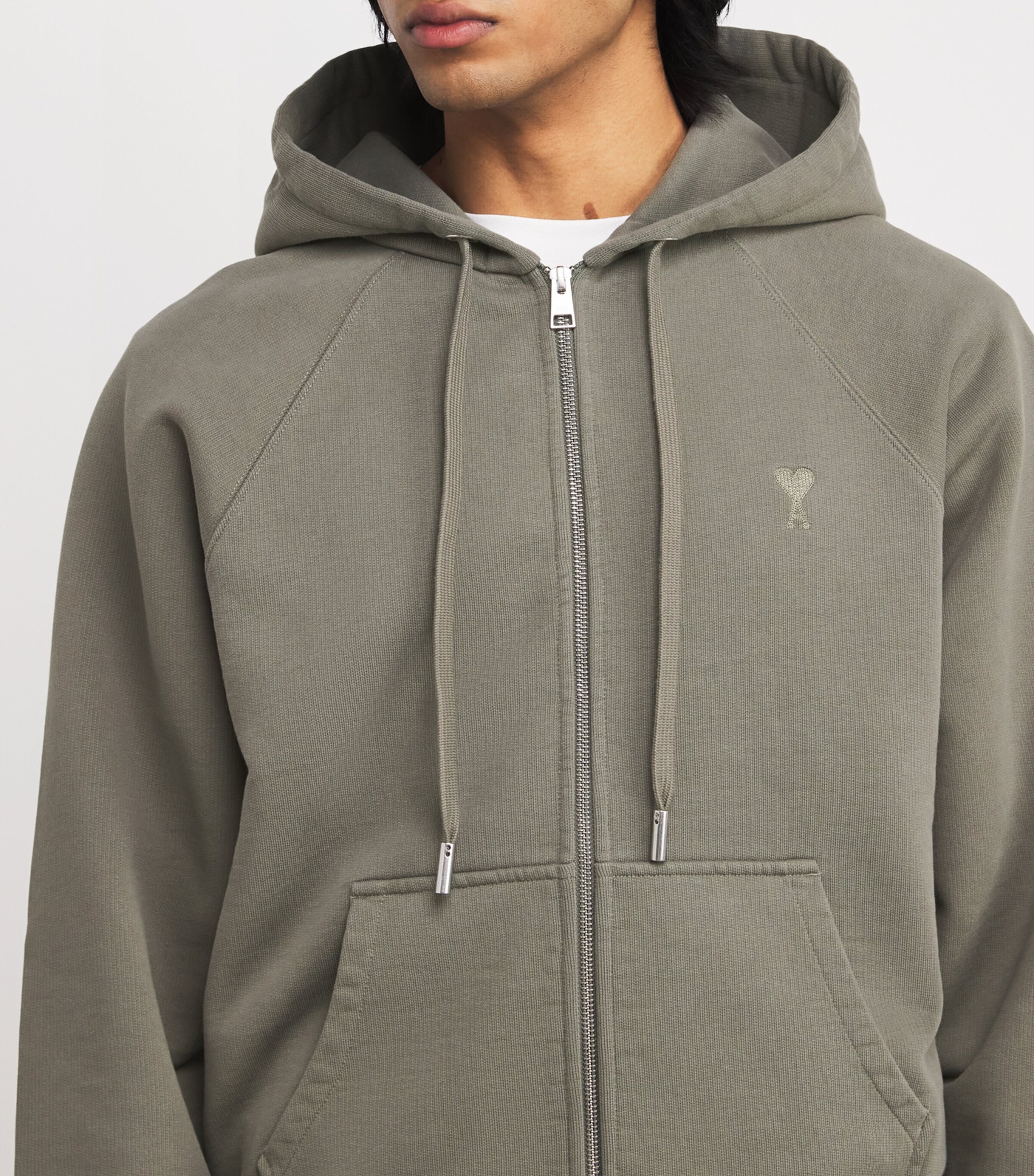 Organic Cotton Ami de Coeur Zip-Up Hoodie GRIS FUME/0953 Image 6