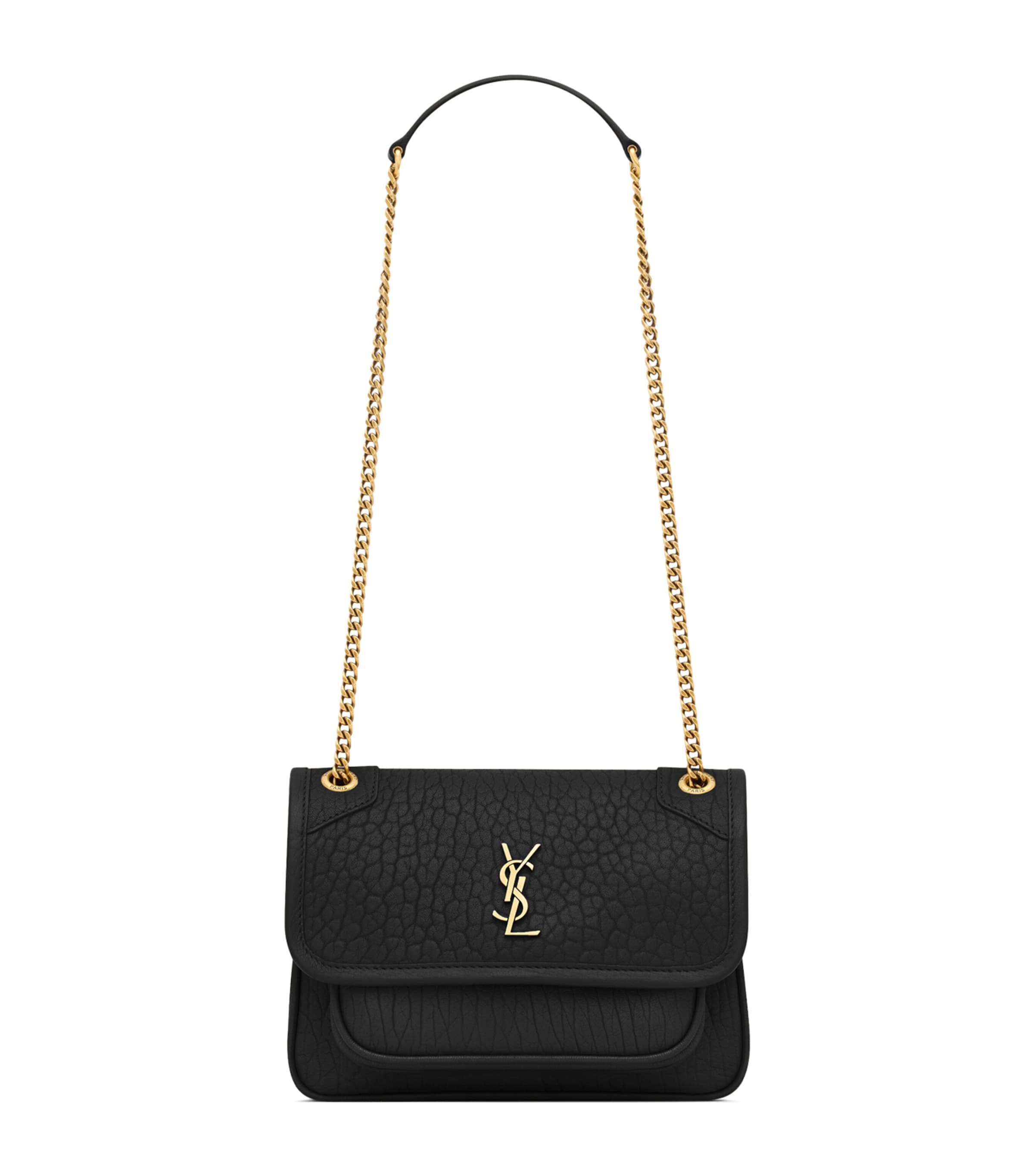 Saint Laurent Mini Leather Niki Shoulder Bag In Black