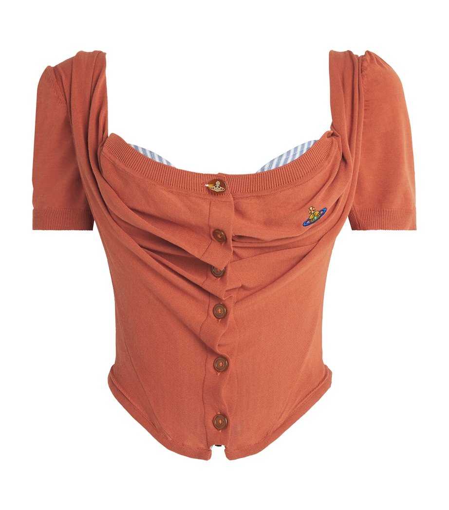Vivienne Westwood Womens Wool-Silk Corset-Panel Bea Cardigan Terrarosa Image 1
