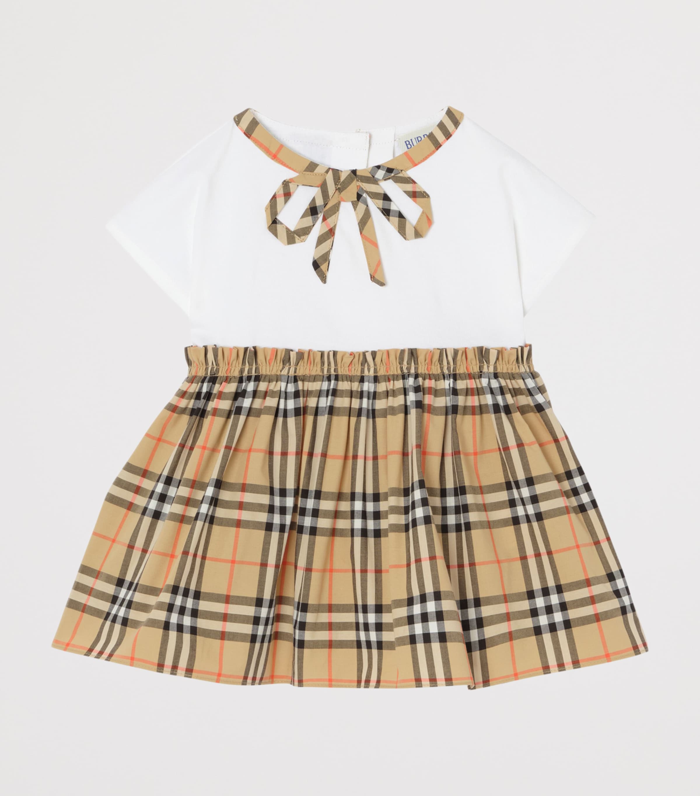 Burberry Kids Cotton Check Dress and Bloomers Set (1-18 Months) White Image 2