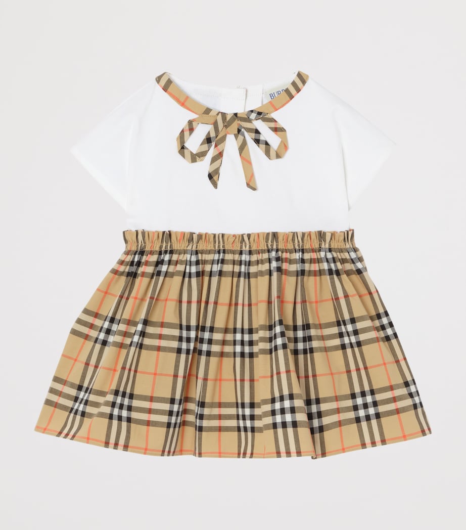 Burberry Kids Cotton Check Dress and Bloomers Set (1-18 Months) White Image 2
