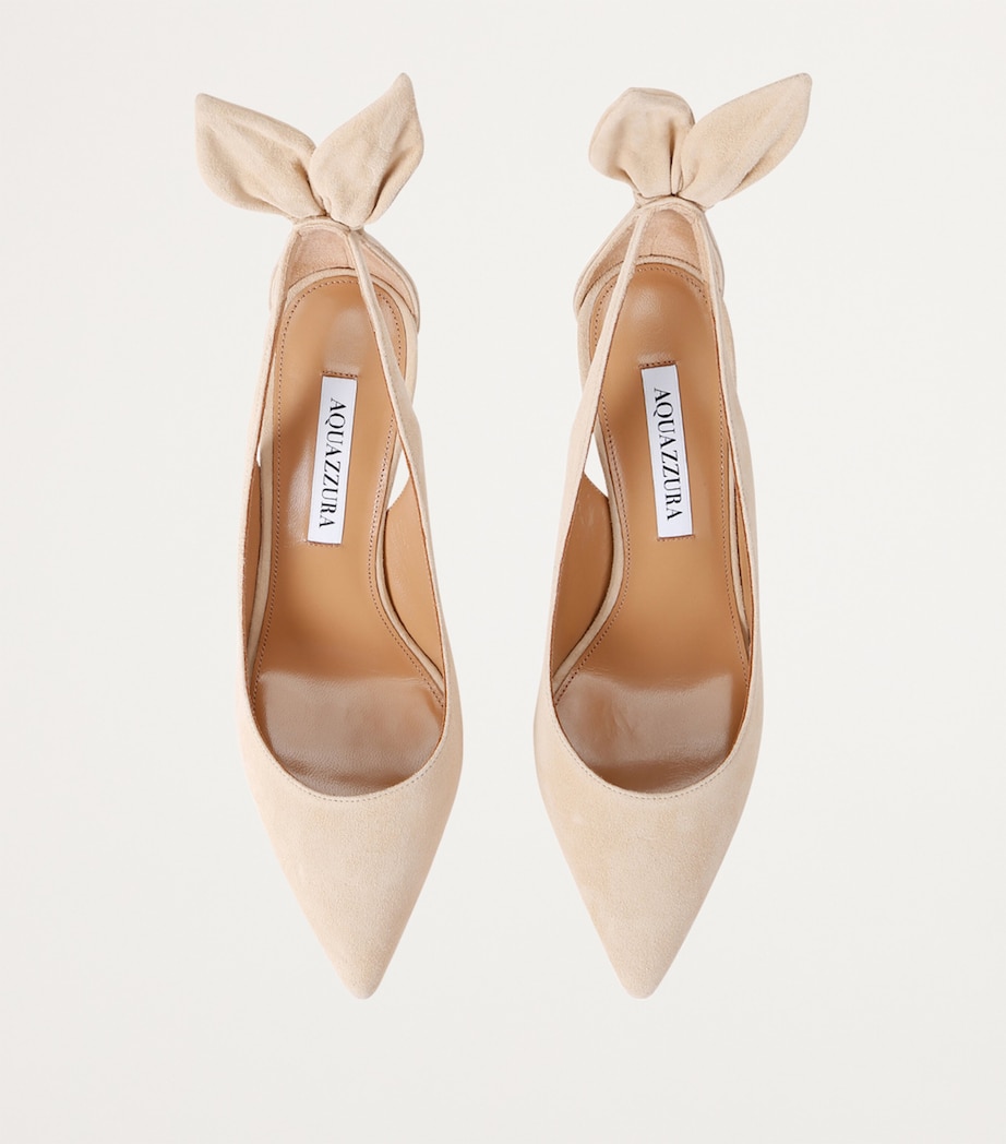 Suede Bow Tie Pumps 85 BLUSH Image 4