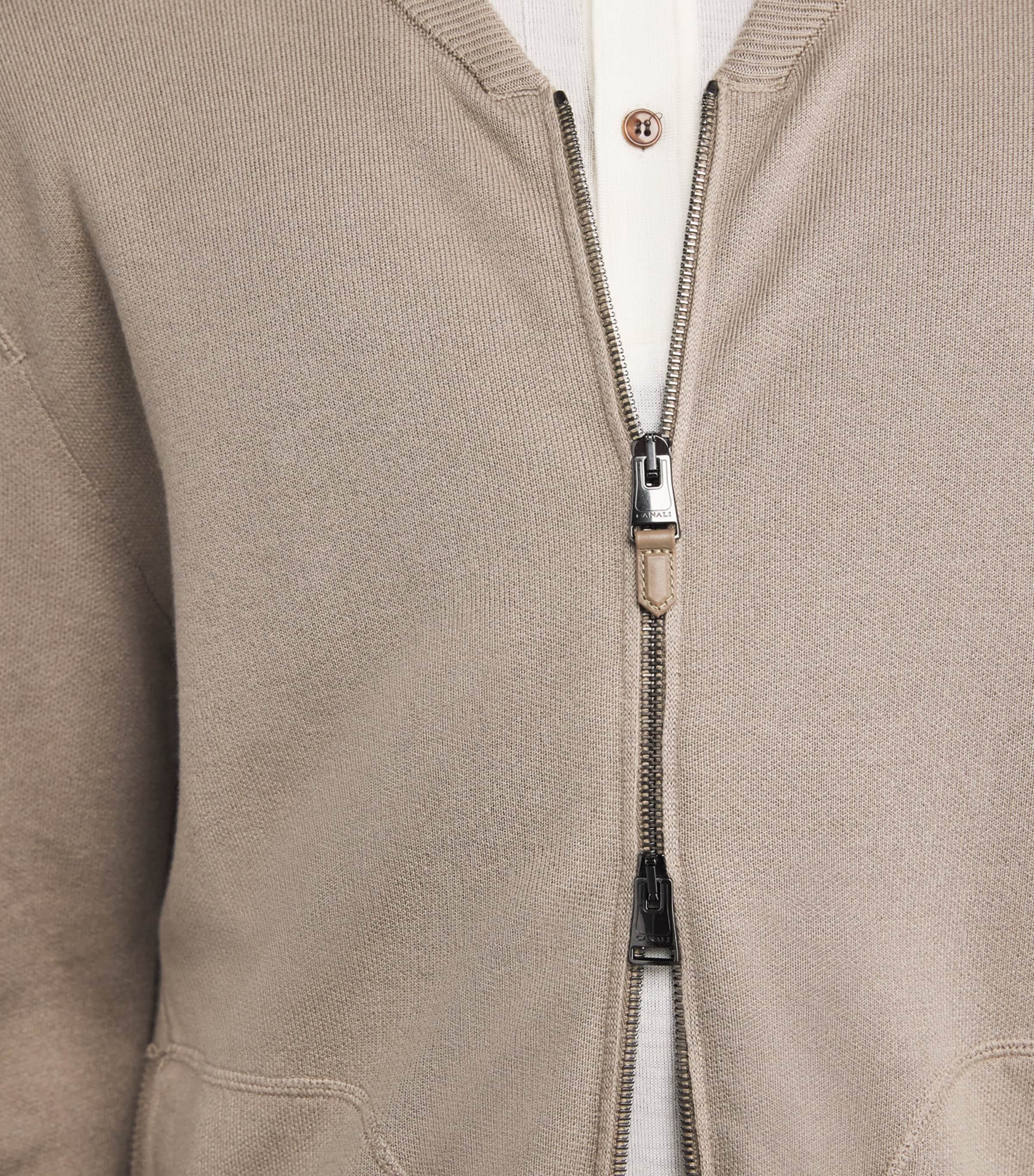 Canali Mens Cotton-Blend Zip-Up Sweatshirt Image 6