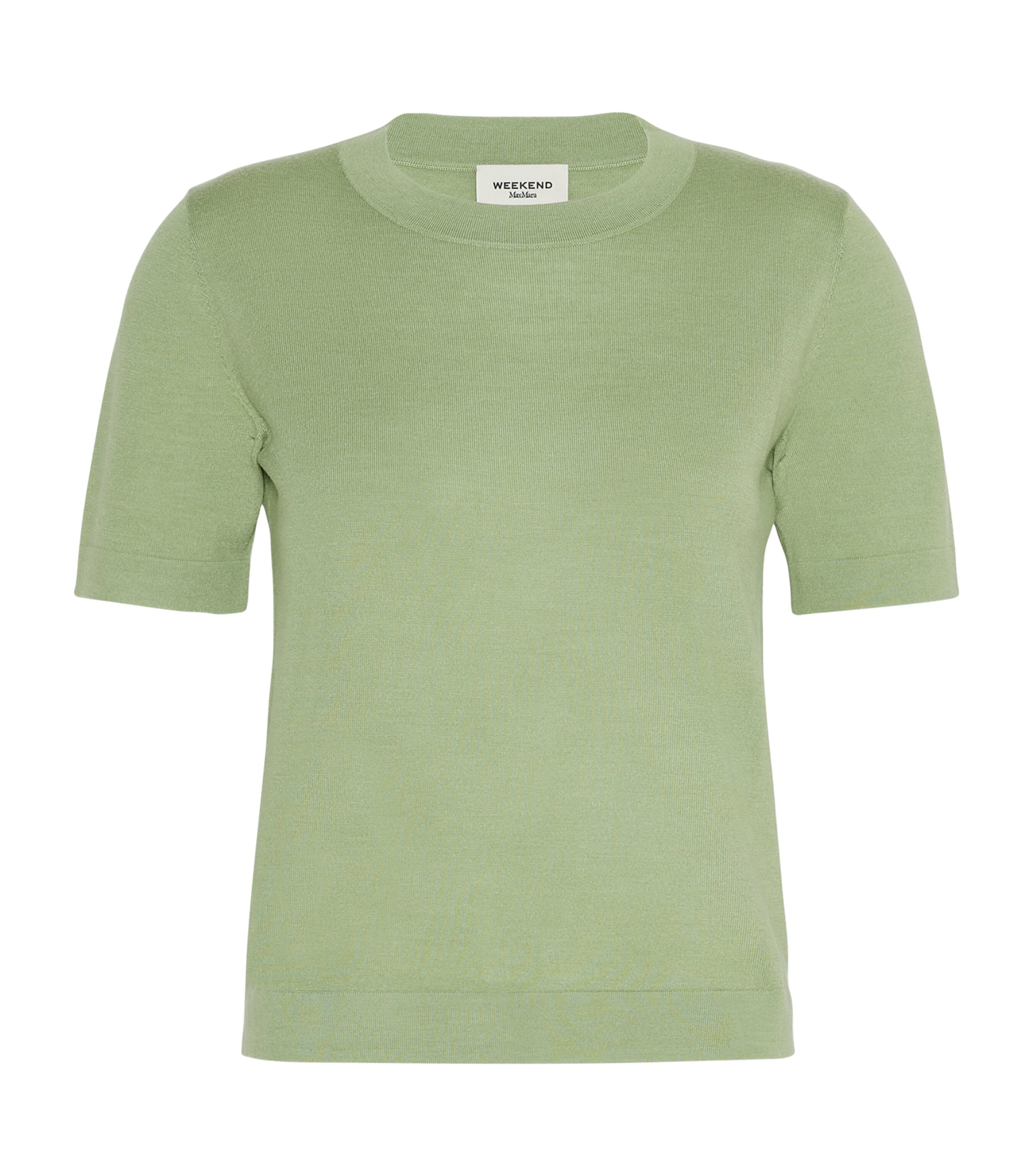 Weekend Max Mara Womens Wool-Silk Knit Top Green Image 1