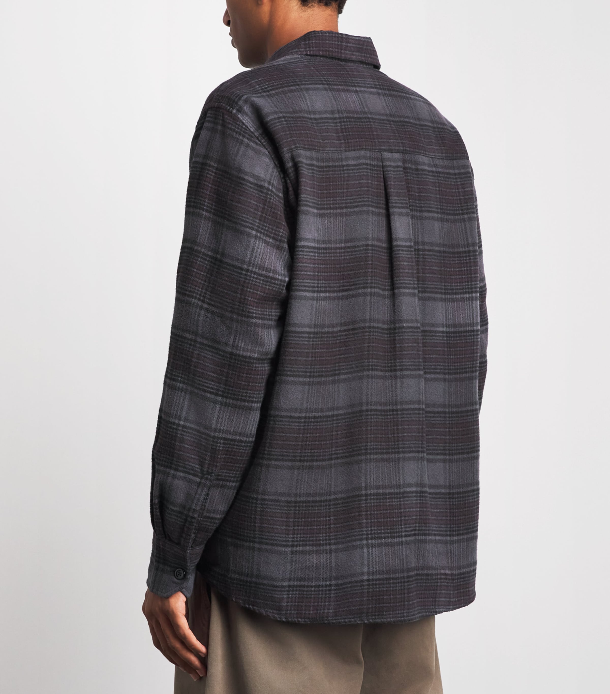 Our Legacy Mens Cotton Check Above Shirt Faded Nctrn Chk Flnl Image 5