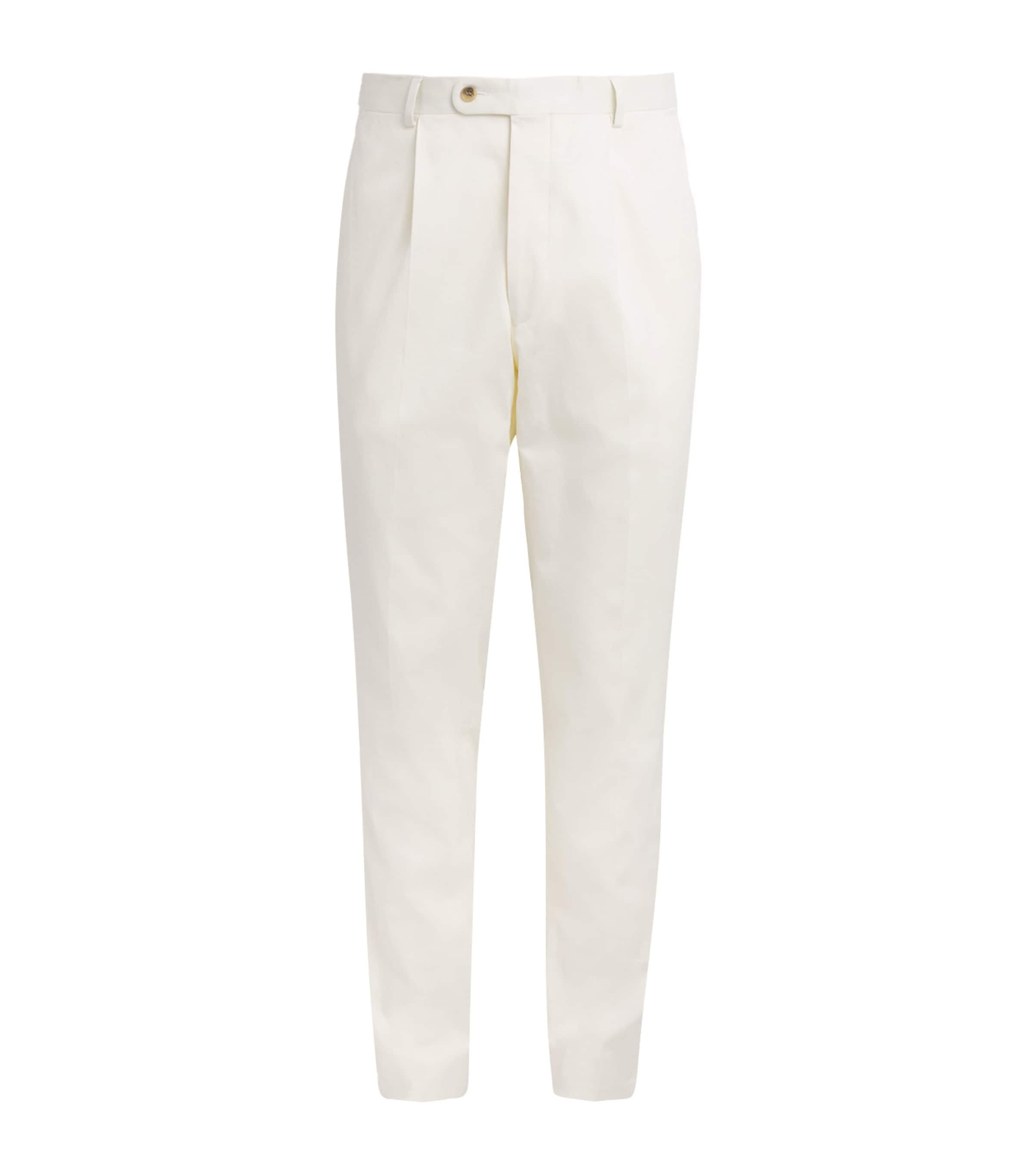N.Peal Mens Stretch-Cotton Atrani Trousers White Image 1
