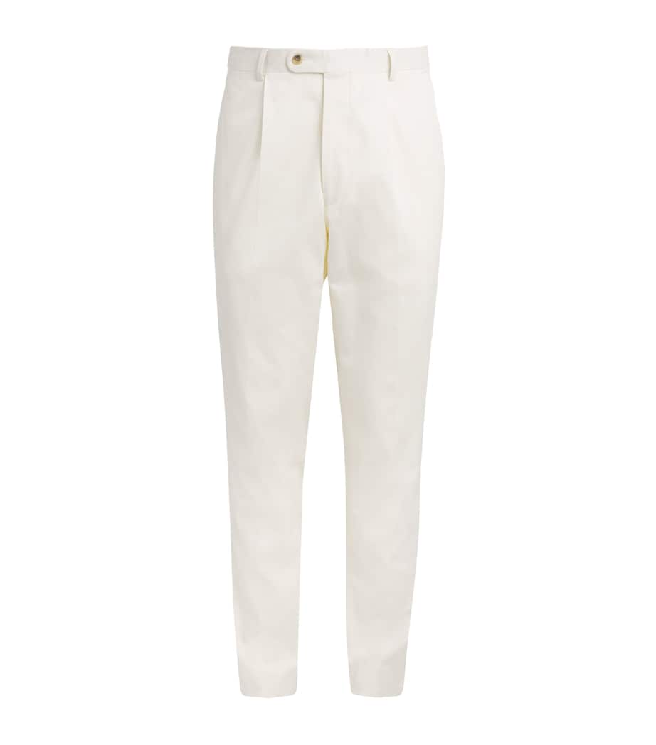 N.Peal Mens Stretch-Cotton Atrani Trousers White Image 1