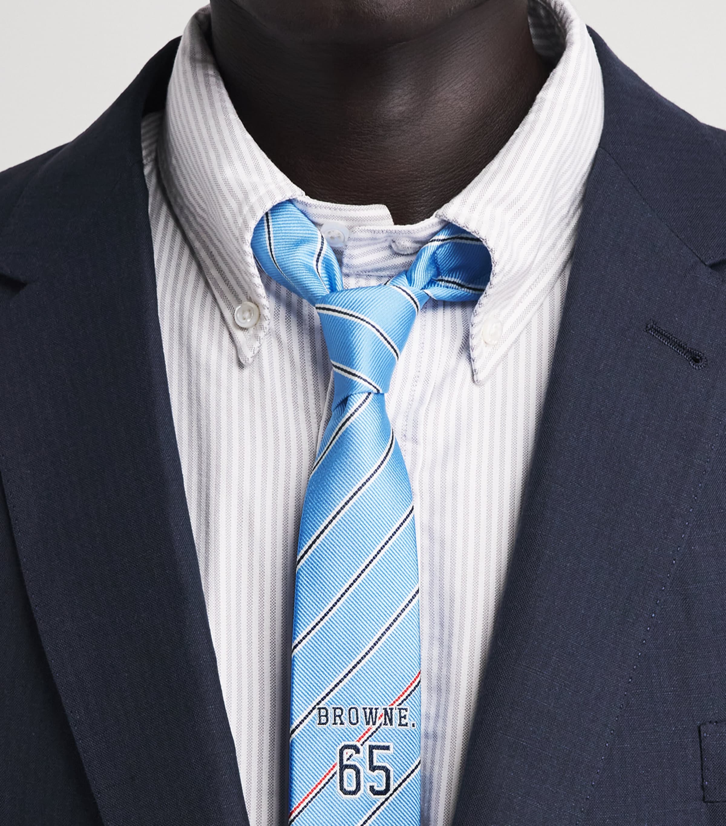 Thom Browne Silk Browne 65 Tie Light Blue Image 2