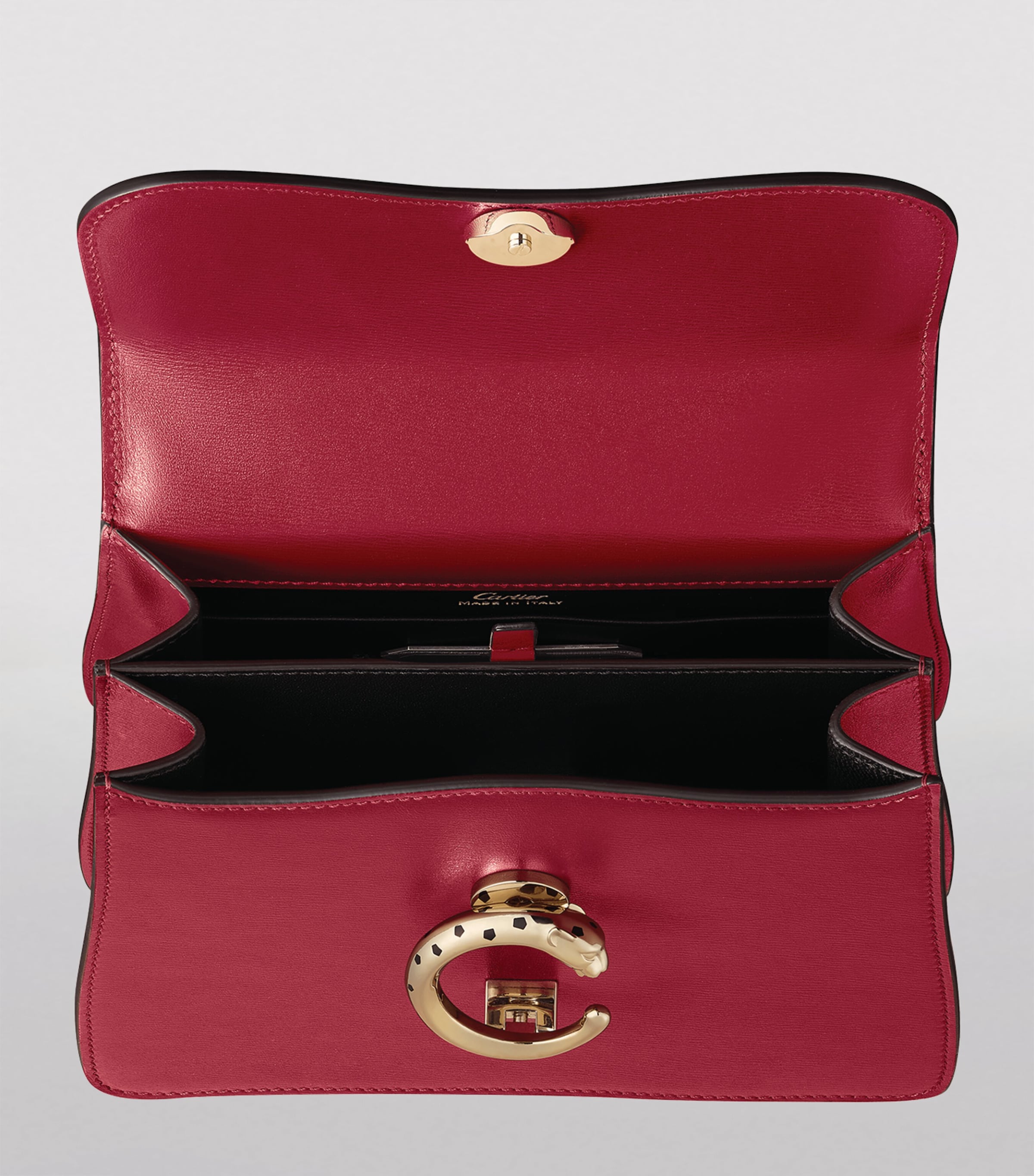 Leather Mini Panthère De Cartier Top-Handle Bag CHERRY RED Image 4