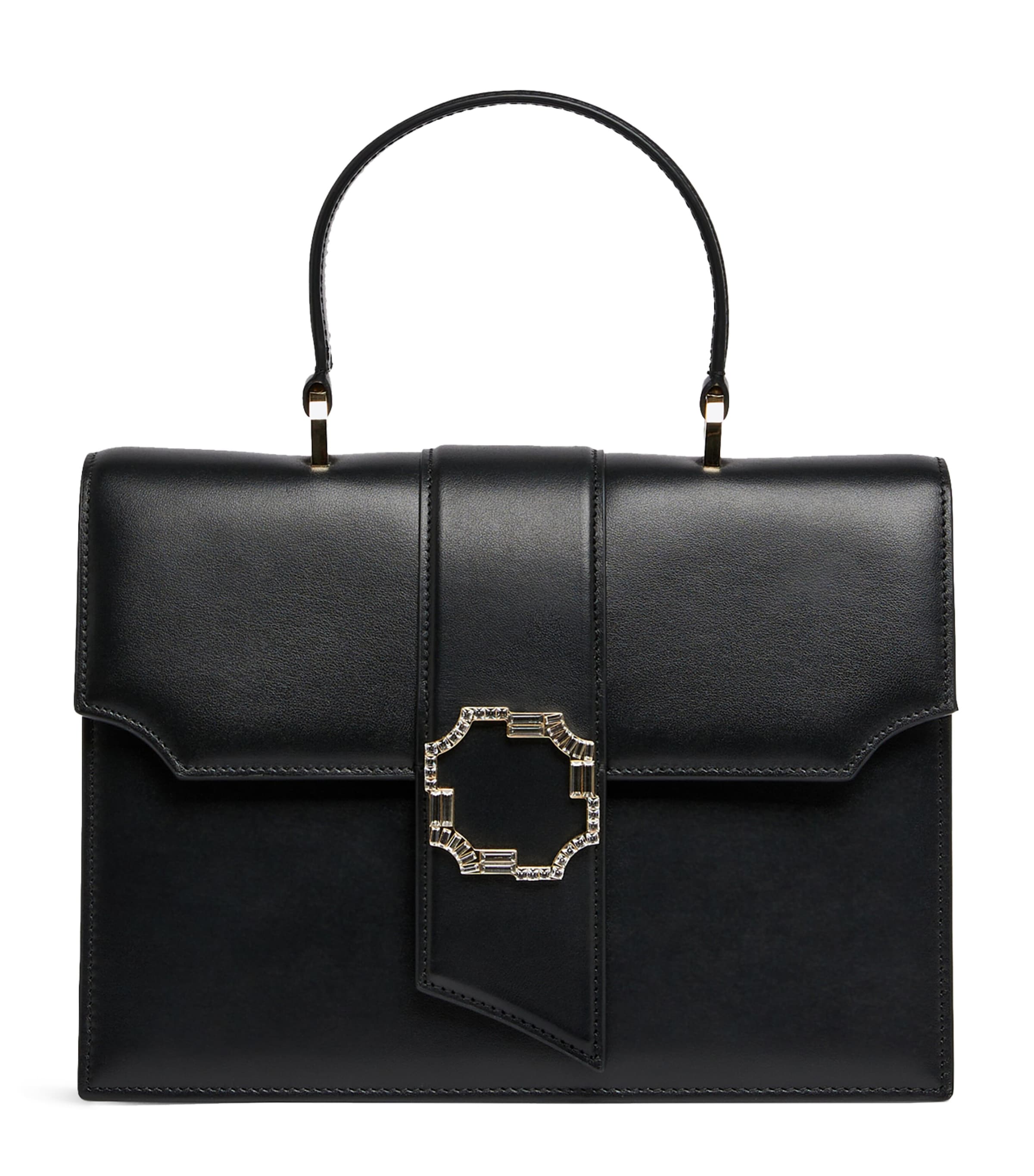 Medium Leather Audrey Top-Handle Bag BLACK Image 1