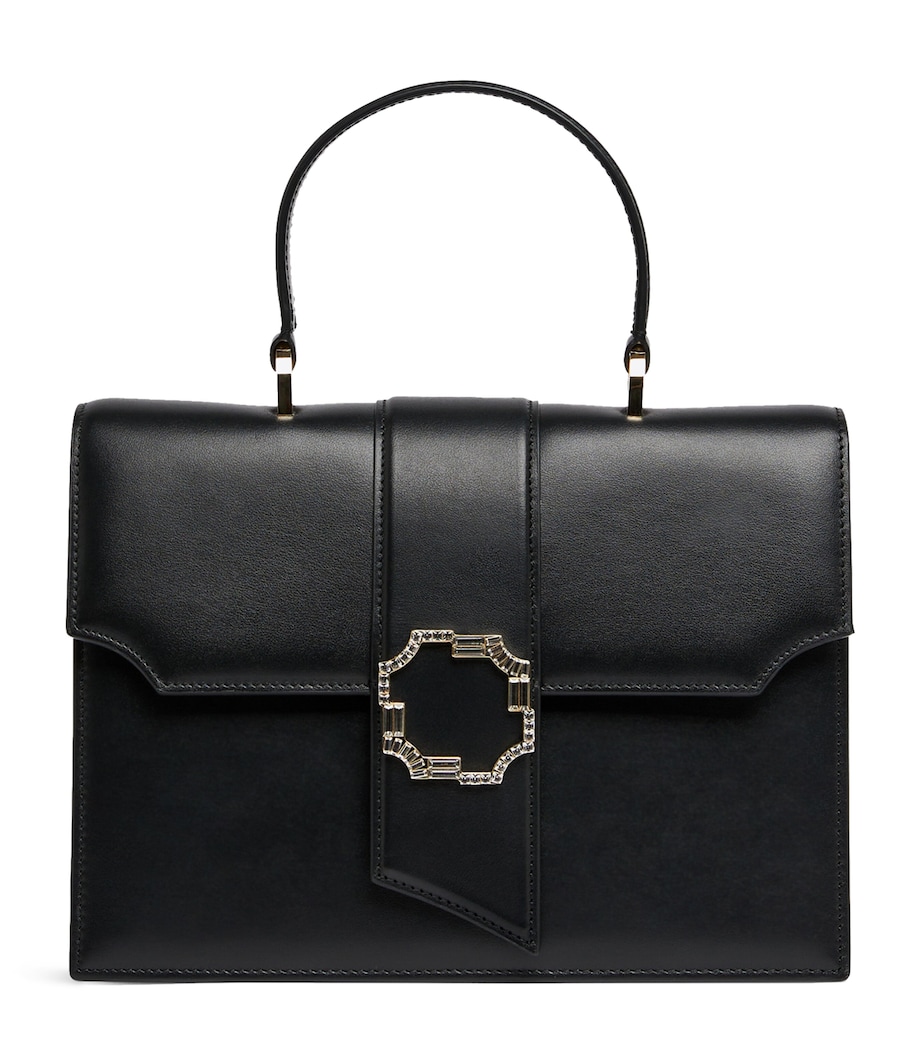 Medium Leather Audrey Top-Handle Bag BLACK Image 1