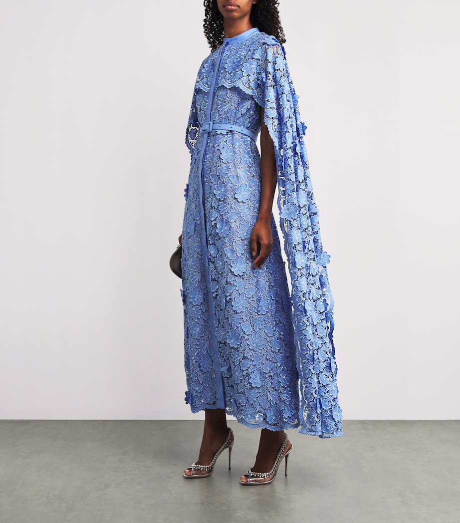 Floral Cape Loretta Midi Dress PERIWINKLE Image 2