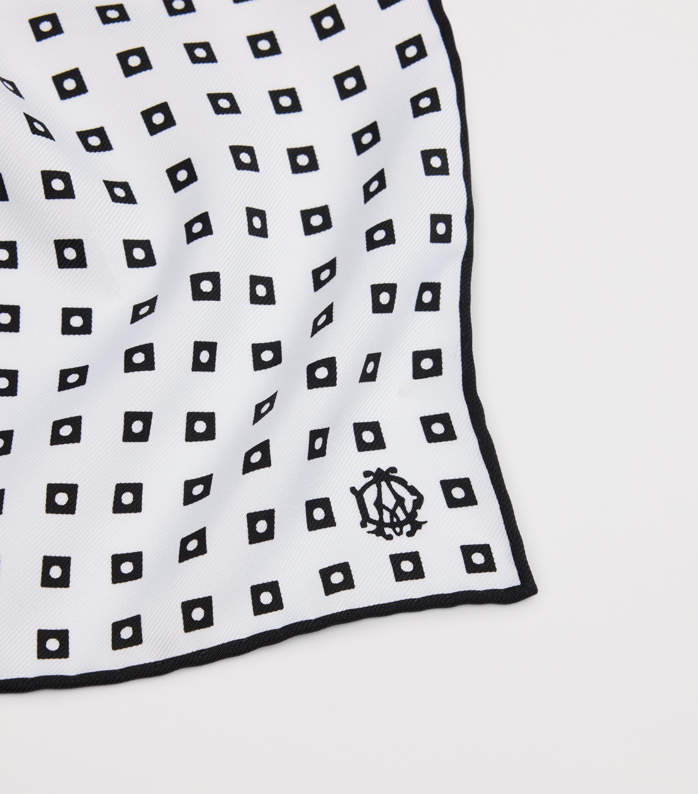 Dunhill Mulberry Silk Polka Dot Pocket Square Image 2