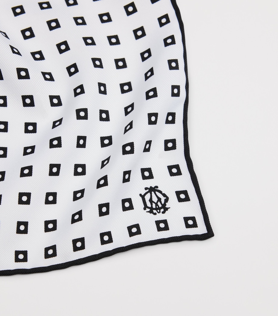 Dunhill Mulberry Silk Polka Dot Pocket Square Image 2