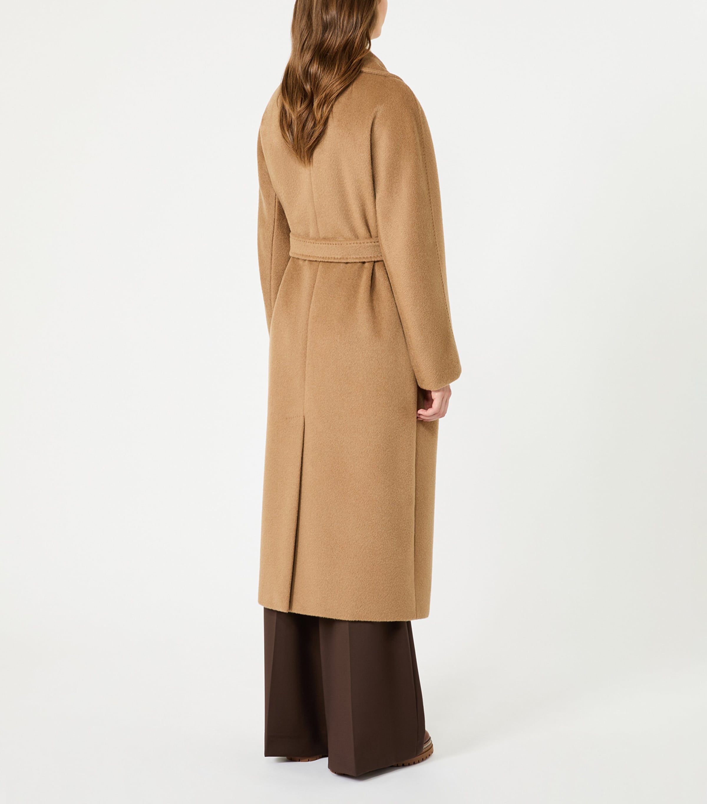Weekend Max Mara Womens Wool-Blend Belted Coat Camel Image 4
