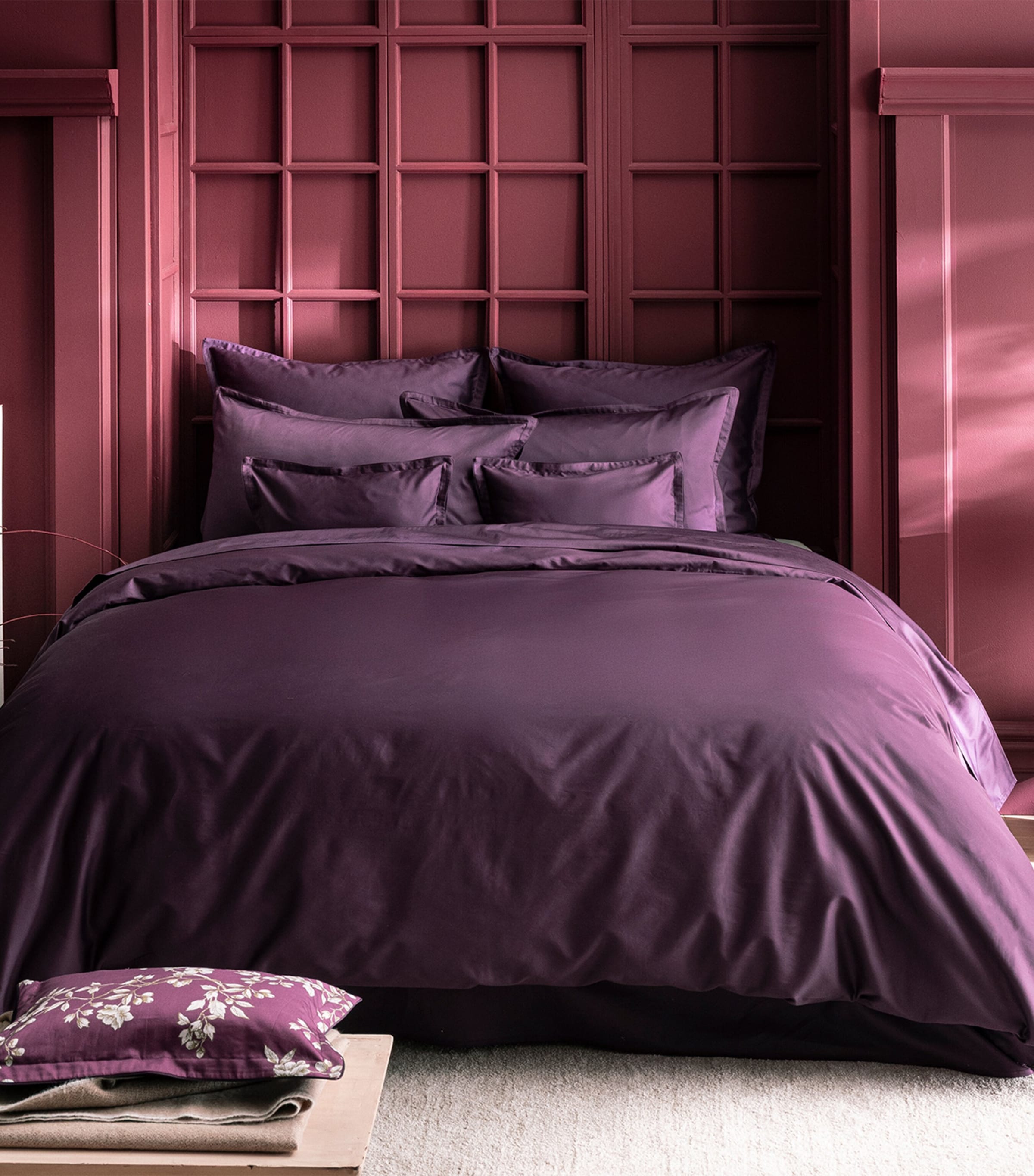 Cotton Teophile Super King Duvet Cover (260cm x 220cm) PURPLE Image 3