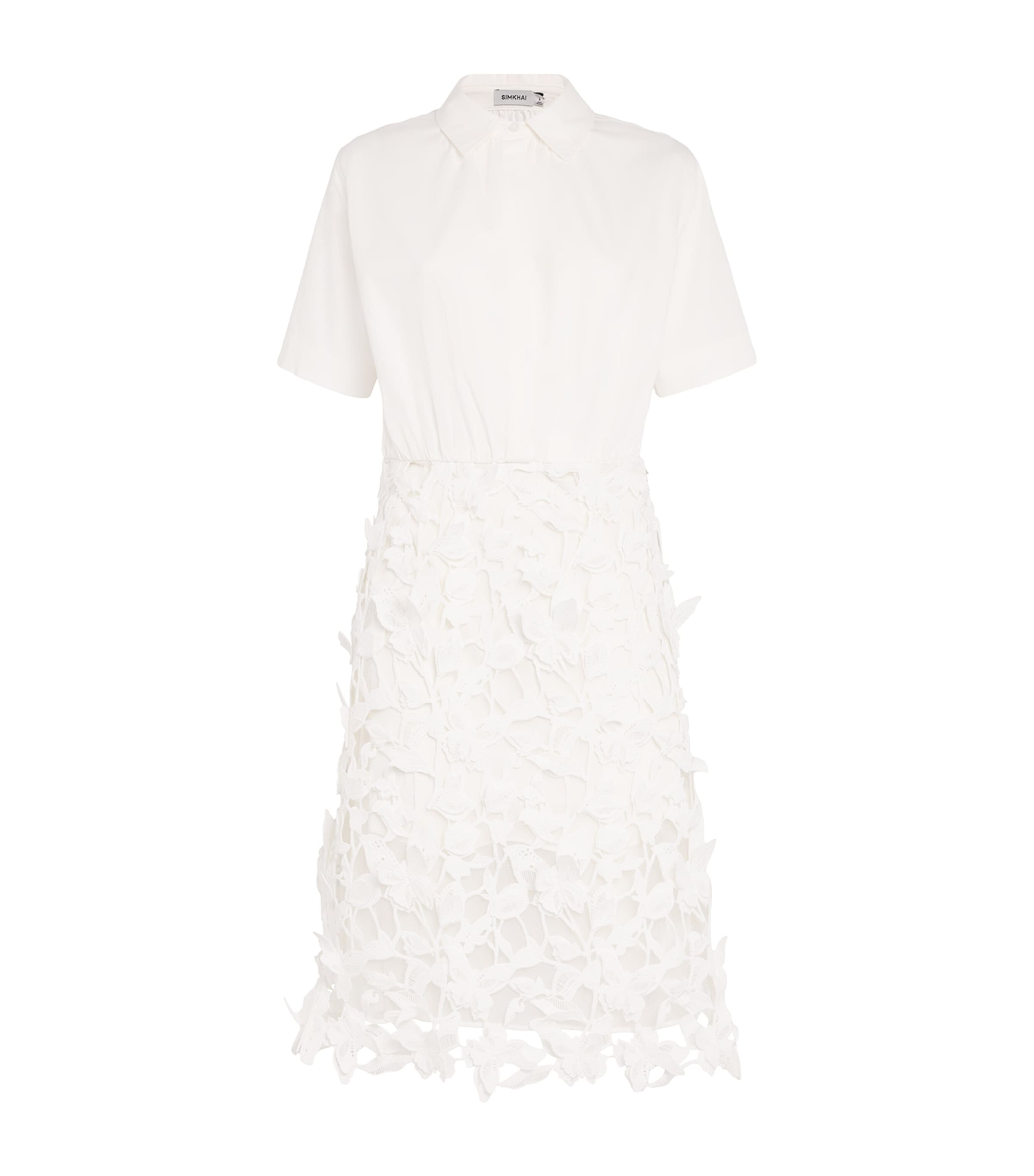 Shop Simkhai Appliqué Colette Midi Dress In White