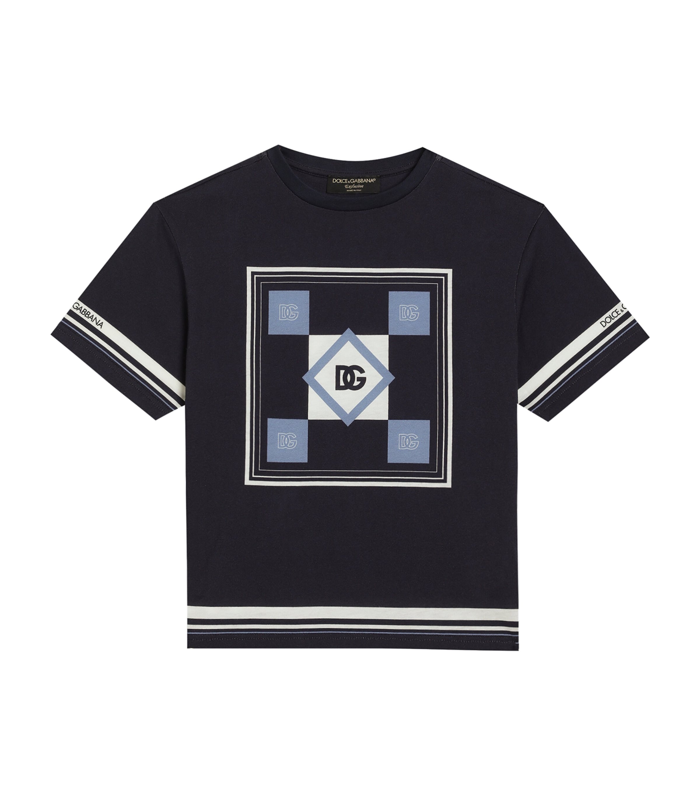 Cotton Logo-Detail T-Shirt (8-12+ Years) HB5PH-FLD DG FDO BLU Image 1