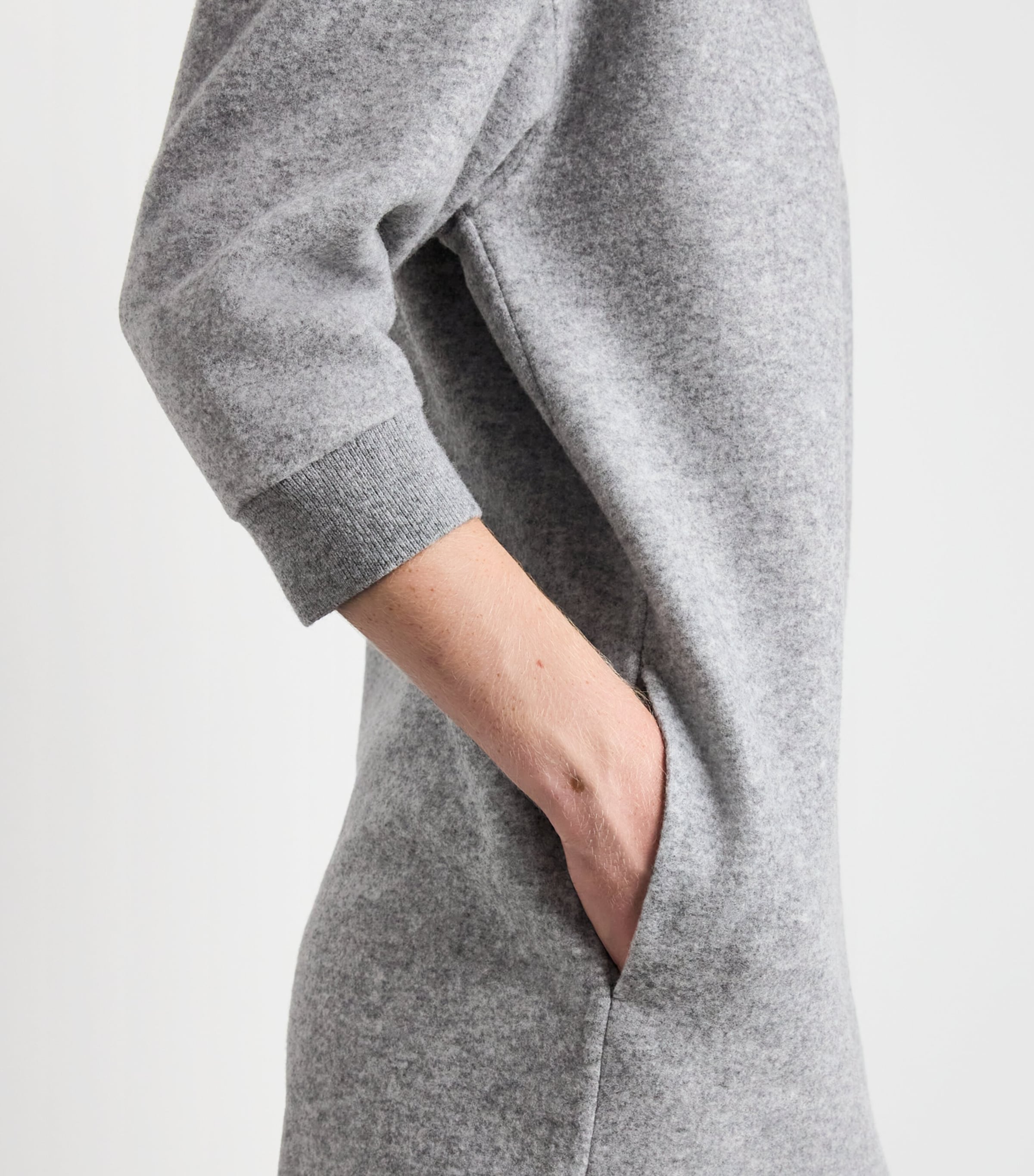 Virgin Wool-Blend Mini Dress MEDIUM GREY Image 6