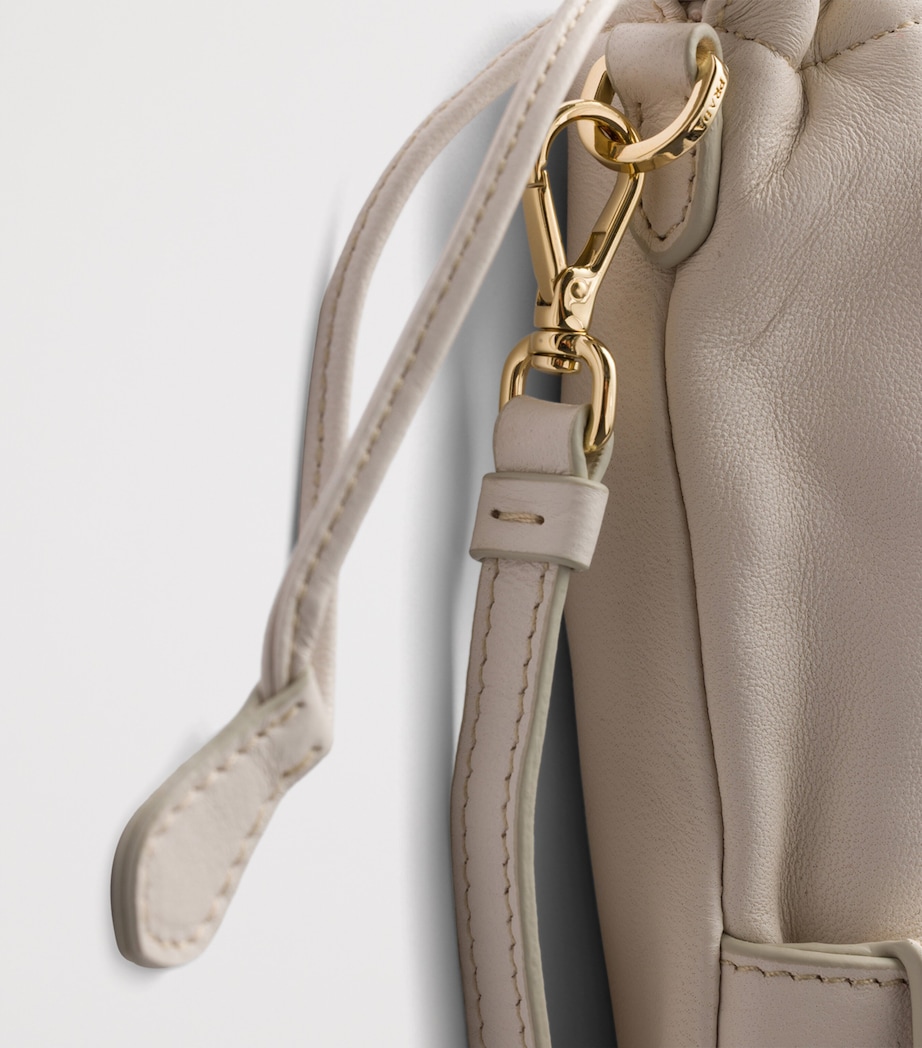 Prada Nappa Leather Drawstring Pouch Neutral Image 5