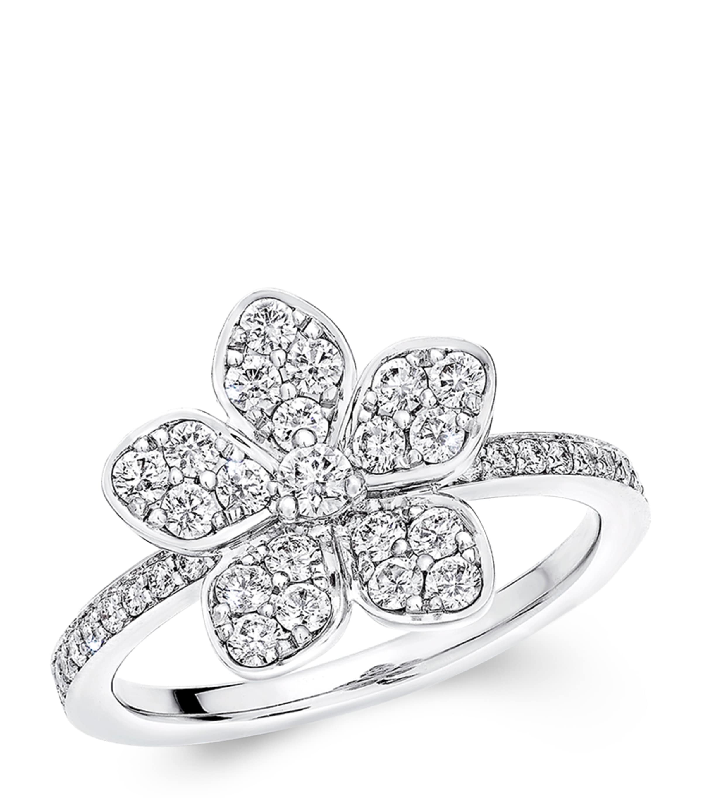 White Gold and Diamond Wild Flower Ring WHITE GOLD Image 1