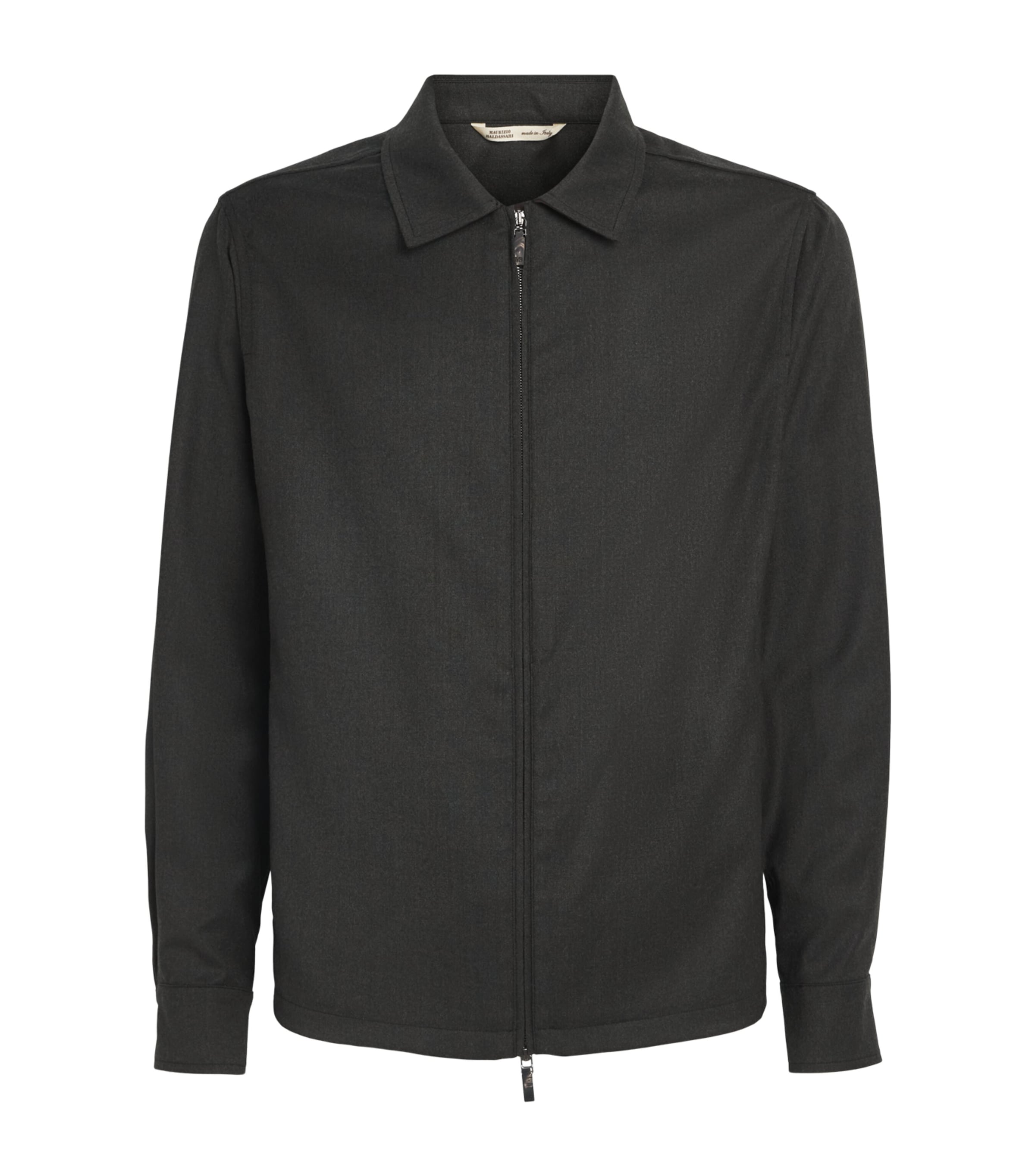 Maurizio Baldassari Mens Stretch-Wool Overshirt Deep Forest Image 1
